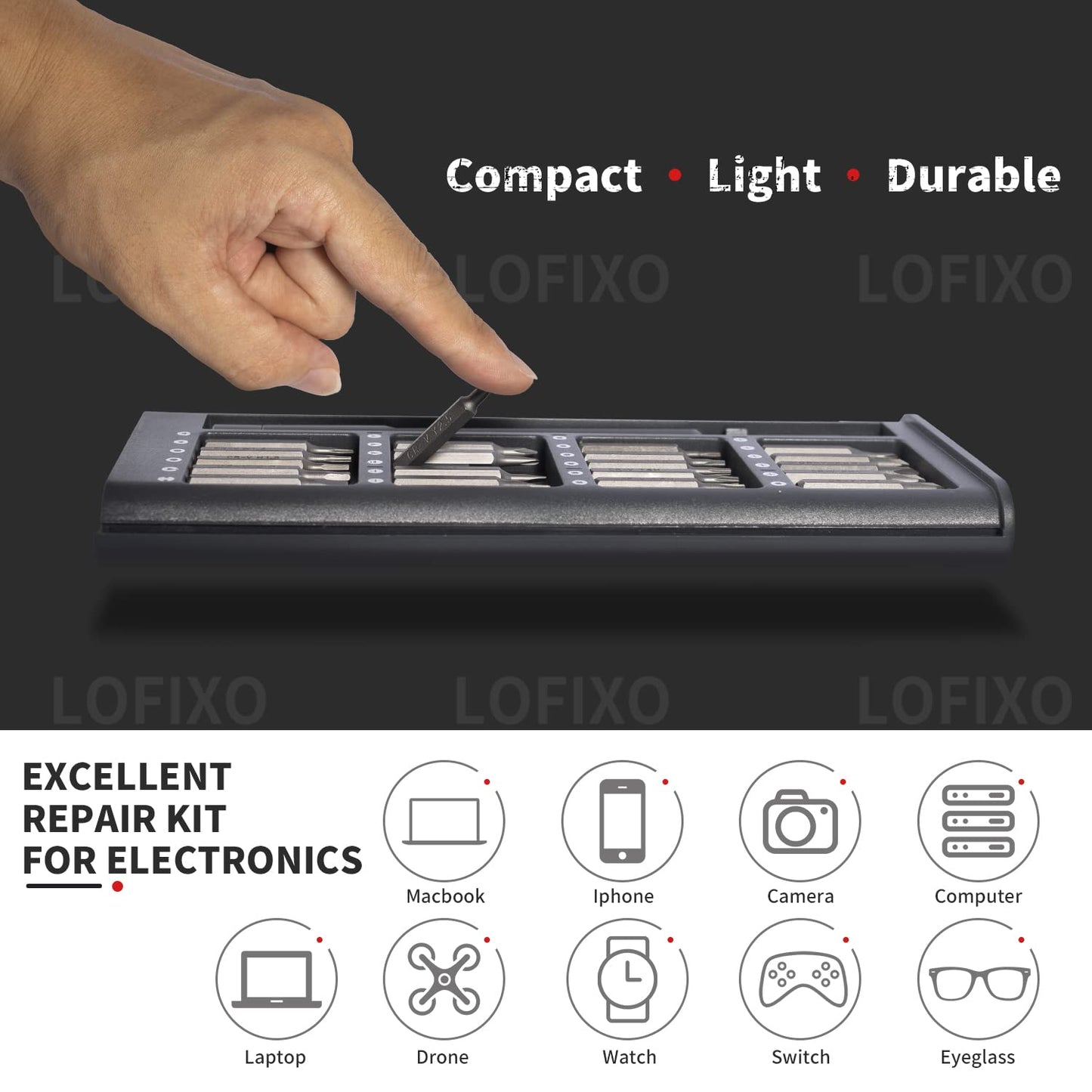 Juego de Desarmadores Precisión, Destornillador Torx Estrella Plano Cruz, Kit Limpieza Reparación para iPhone PC Switch Lentes Laptop Cámara Computadora Mac PS4 Xbox One Celular Relojero Joyero