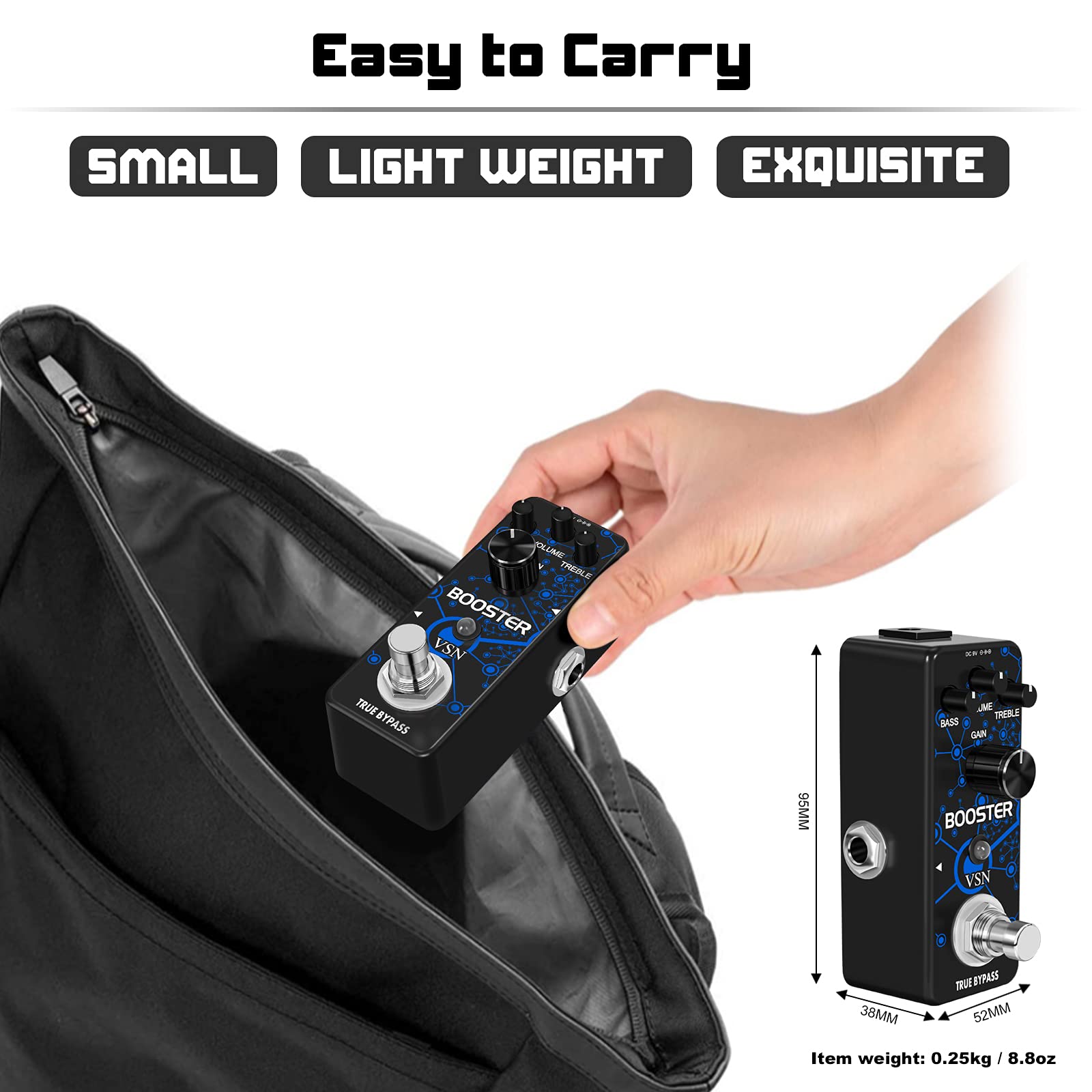 VSN Guitar Booster Effect Pedal Clean Boost Effects Pedals For Electric Guitar Pure Clean Mini Boost Pedals True Bypass