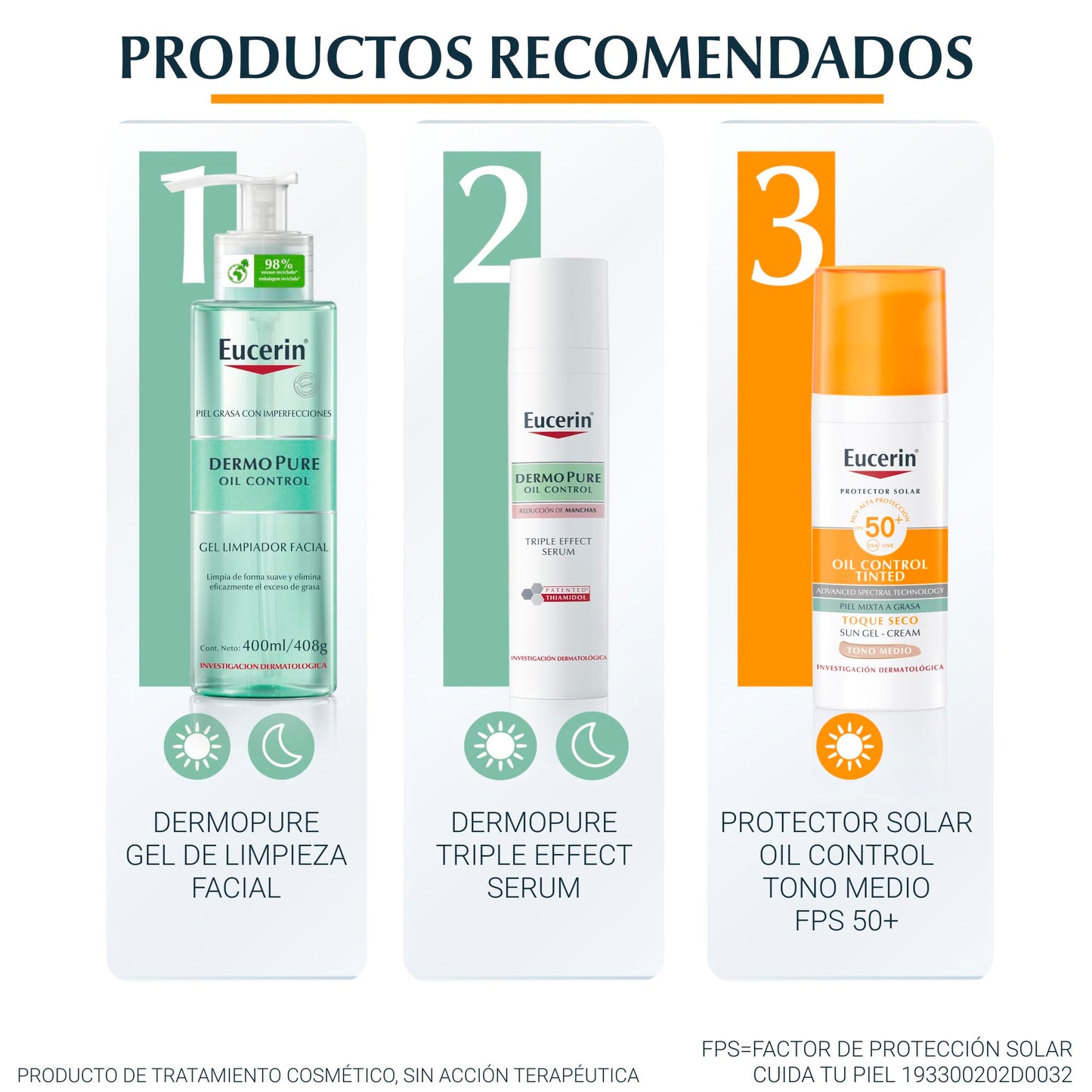Protector Solar Facial Eucerin Tono Medio Control de Brillo Efecto Mate