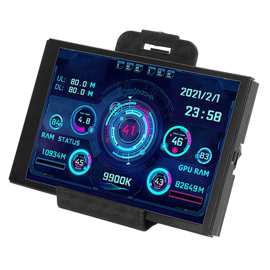 Monitor de Temperatura Yunseity Negro con Mini Pantalla USB AIDA64 para Computadora