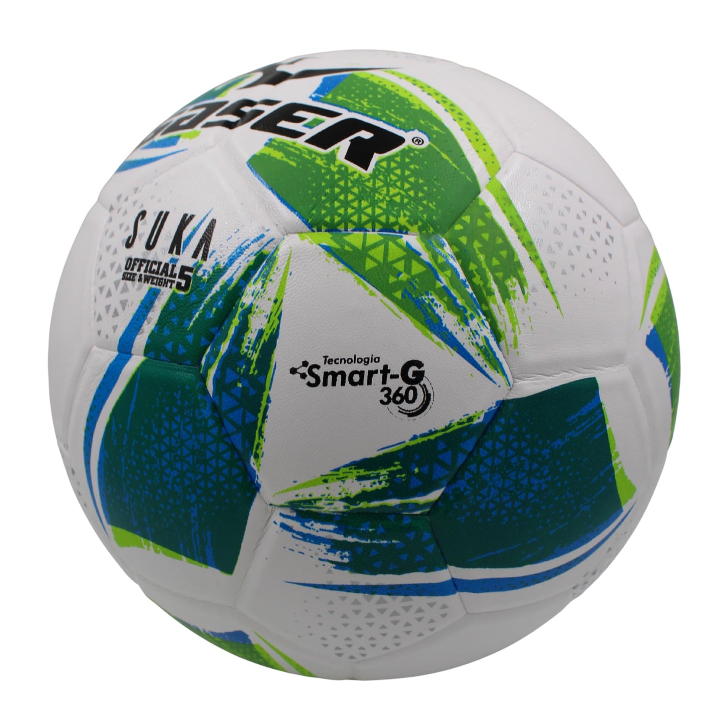 Balón Fútbol Laminado Modelo Suka Gaser (Verde, Blanco, No. 4)