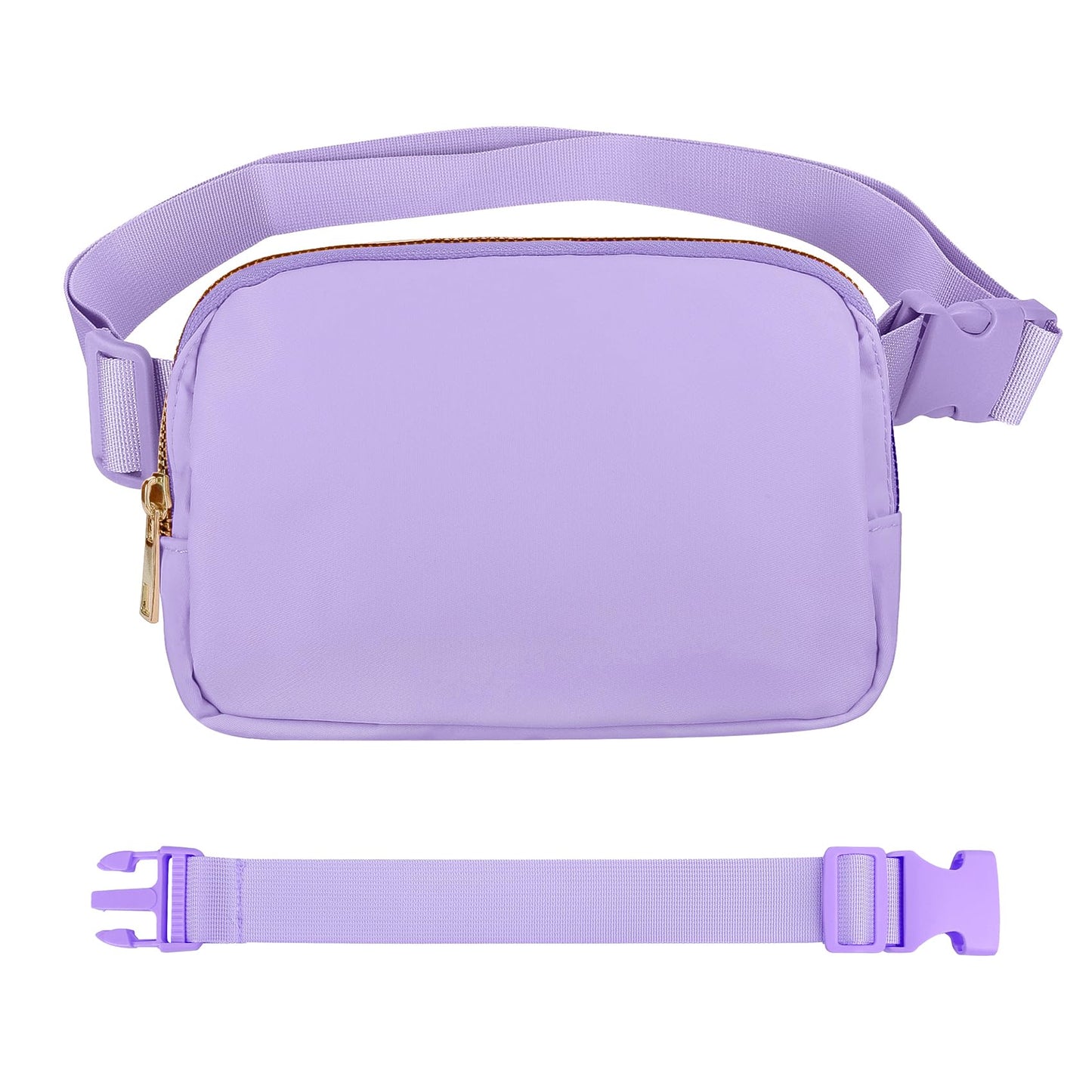 VOROLO Riñonera para mujeres y hombres con correa ajustable, Violeta con cuerda, 1 paquete con cuerda