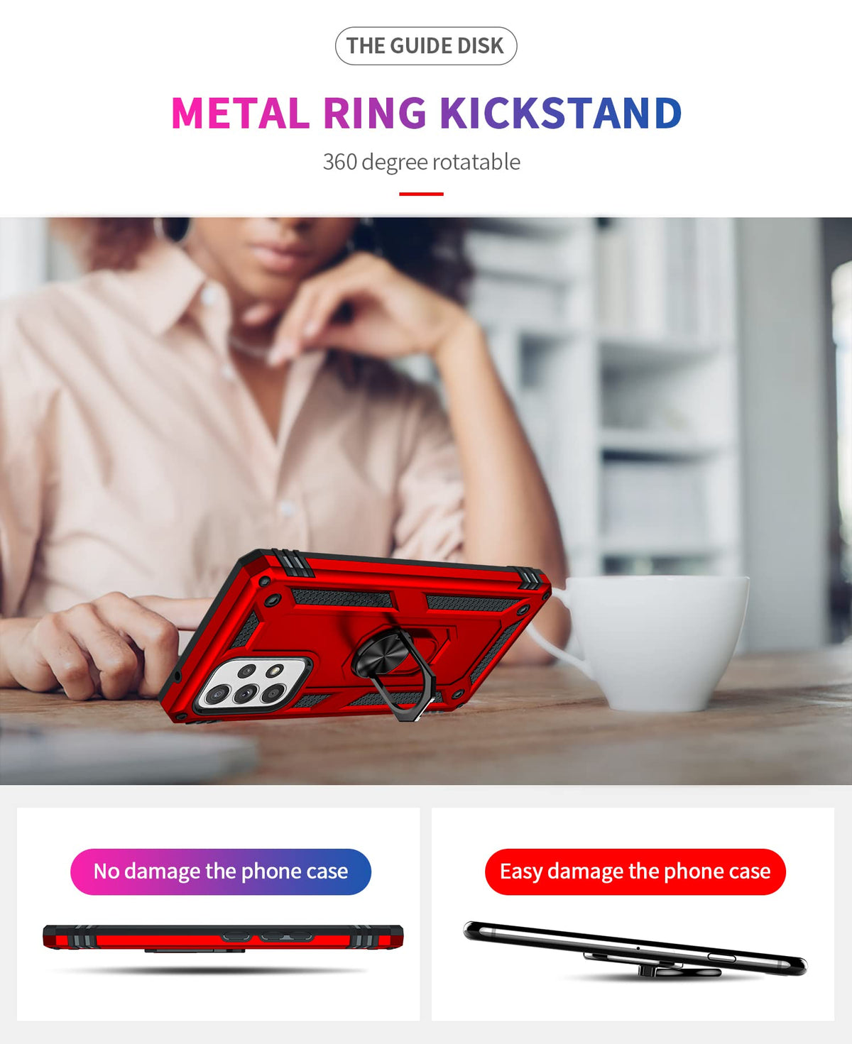 Funda para Samsung Galaxy A6 2018 Soporte Rojo 2 en 1