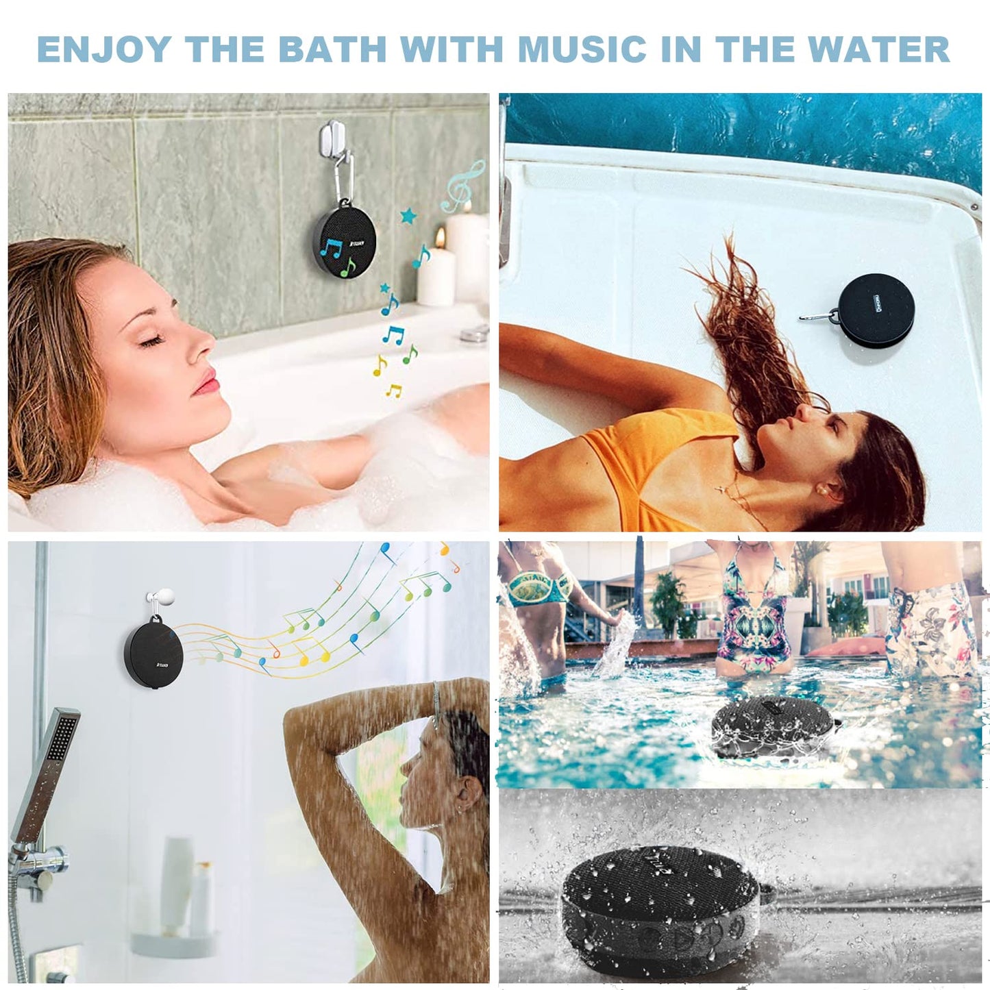 Altavoz estéreo inalámbrico portátil Bluetooth 5.0 mejorado con Bluetooth 5 W/8 W, IP67 impermeable al aire última intervensión y tiempo de reproducción de 10 horas, amplificador avanzado de clase D y graves pesados integrados (altavoz de 5 W)