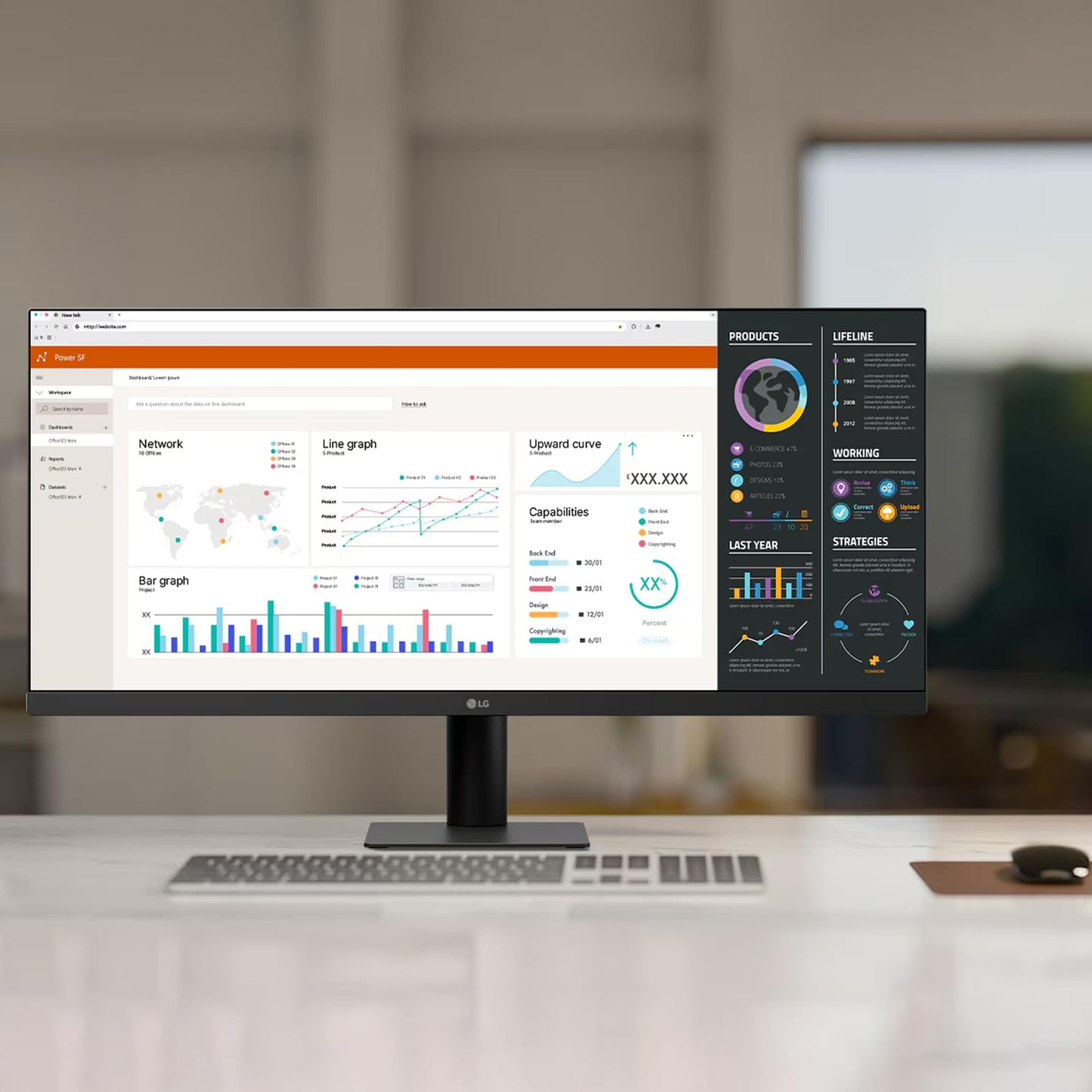 LG Monitor 29WQ500 IPS FHD(2560 x 1080) Multi tasks 29 Pulgadas Ultra Wide,100 Hz, 5 ms (GtG), Contrast Ratio de 1000:1, Compatible con AMD Freesync