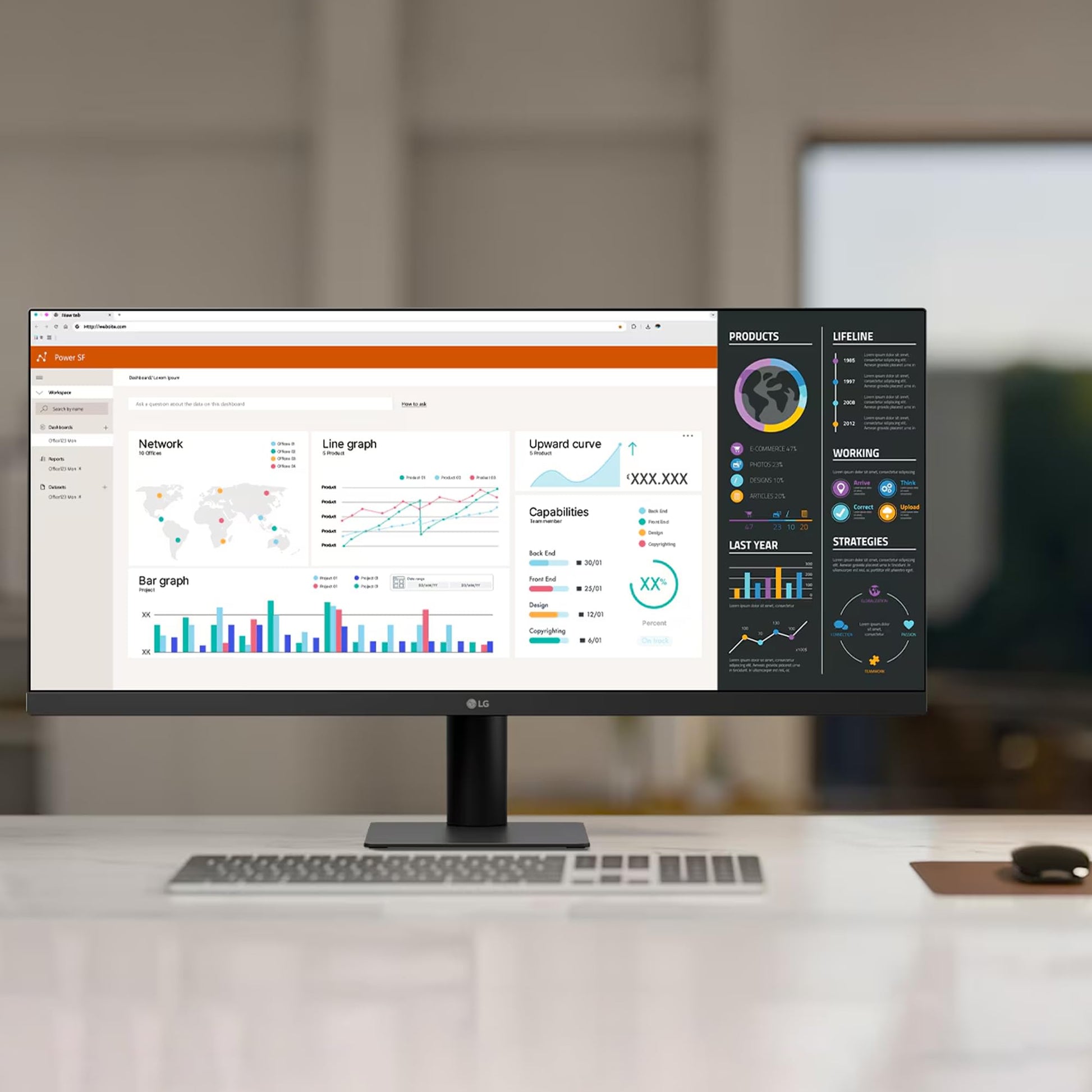 LG Monitor 29WQ500 IPS FHD(2560 x 1080) Multi tasks 29 Pulgadas Ultra Wide,100 Hz, 5 ms (GtG), Contrast Ratio de 1000:1, Compatible con AMD Freesync