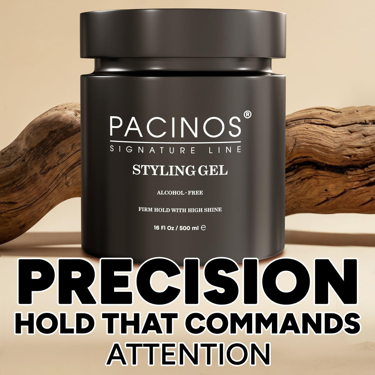 Pacinos Hair Gel for Men - Firm Hold with Flexible Styling - High Shine Wet Look Finish - Easy to Rinse Water Based Formula - No Flakes - Suits All Hair Types - Style Stays in Place All Day - 16 oz