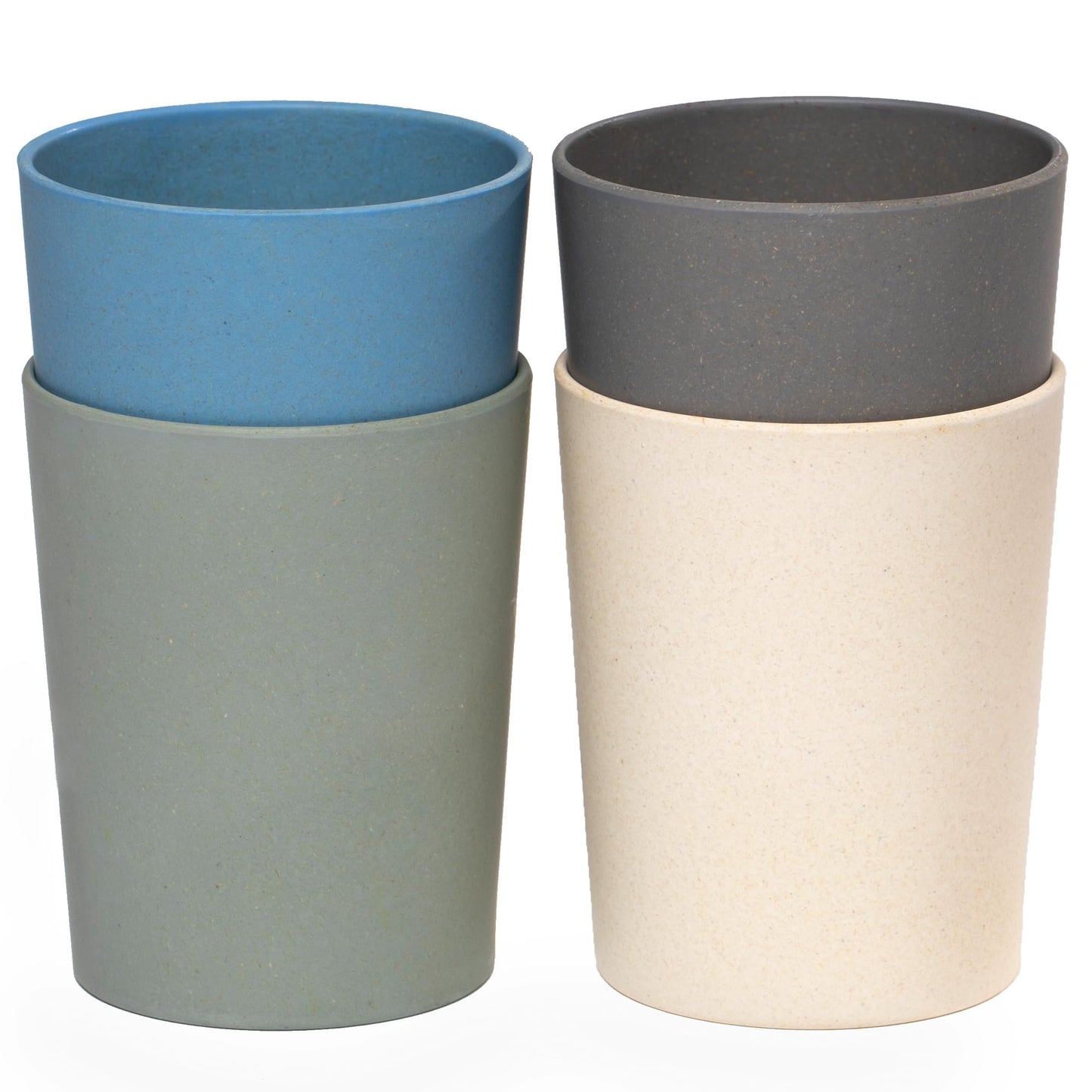 WeeSprout Tazas de Bambú para Niños Pequeños - Juego de 4 piezas (10 fl oz), Paquete de Tazas Orgánicas y Sin Plástico para Niños Pequeños, Niños Grandes o Bebés, Natural