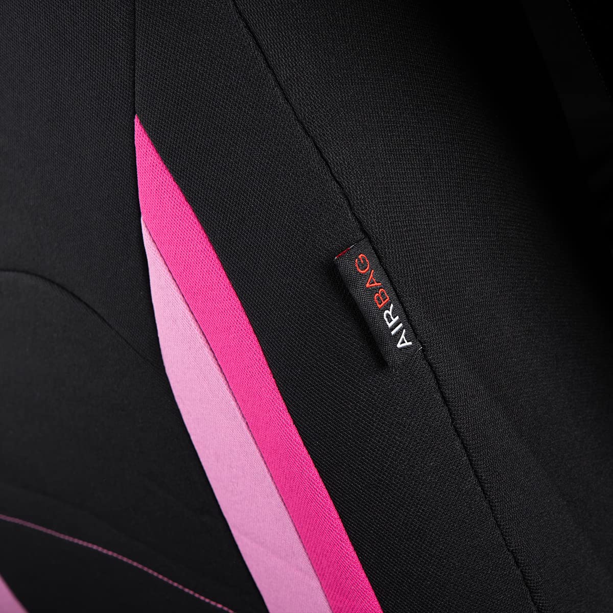 Flying Banner Fundas de Asiento de Coche para Asientos Delanteros y Traseros de poliéster, fáciles instalaciones, Banco Trasero Dividido, (Juego Completo, Respaldo bajo, Negro Rosa de Doble Tono)