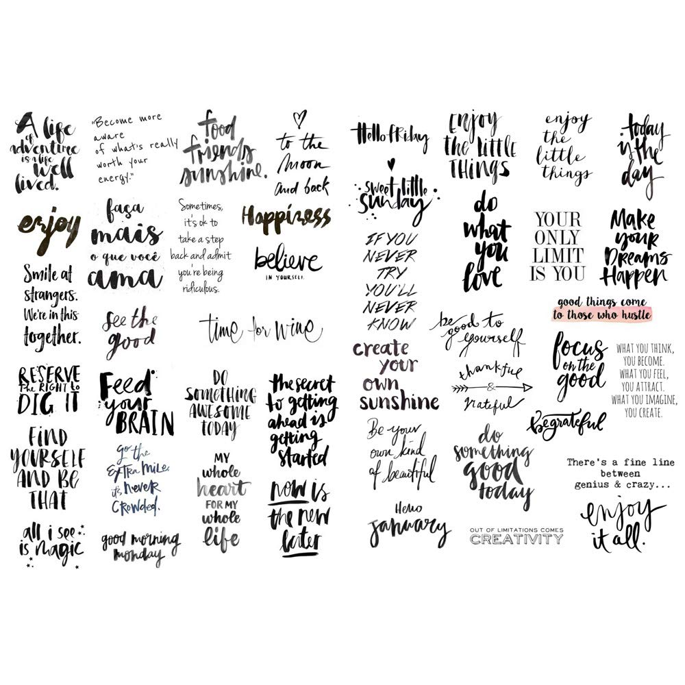 Seasonstorm PK281 - Palabras de felicitación precortadas impermeables para decoración de autocollant de papelería, álbumes de recortes, planificador, pegatinas de papel de juguete para viajes