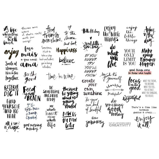 Seasonstorm PK281 - Palabras de felicitación precortadas impermeables para decoración de autocollant de papelería, álbumes de recortes, planificador, pegatinas de papel de juguete para viajes