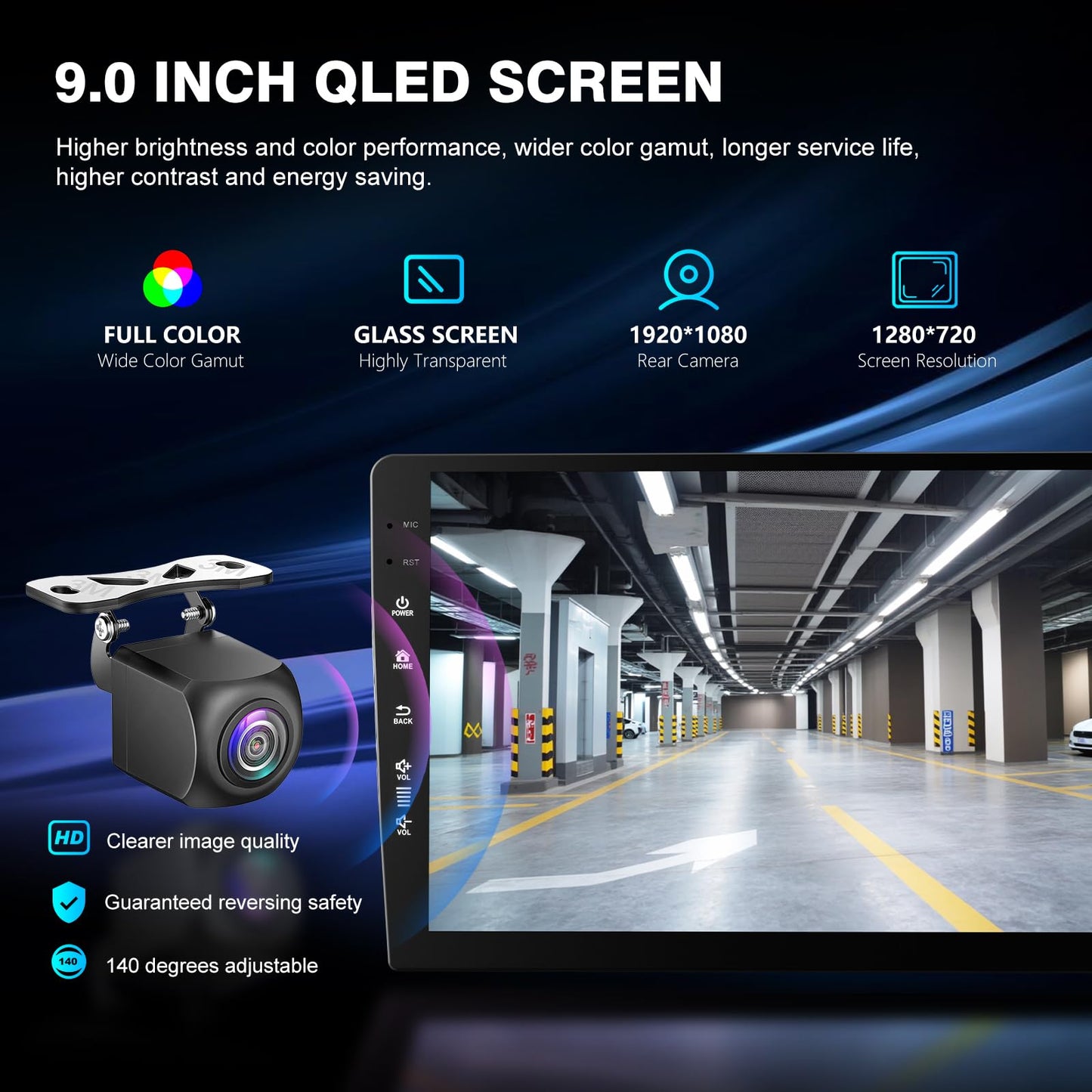 Estéreo de coche QLED Android 13 de 9 pulgadas para Dodge RAM 1500 2500 3500 2013-2018 IPS visualización táctil Radio de coche con Carplay y Android Auto Support Cámara de copia de seguridad GPS FM BT