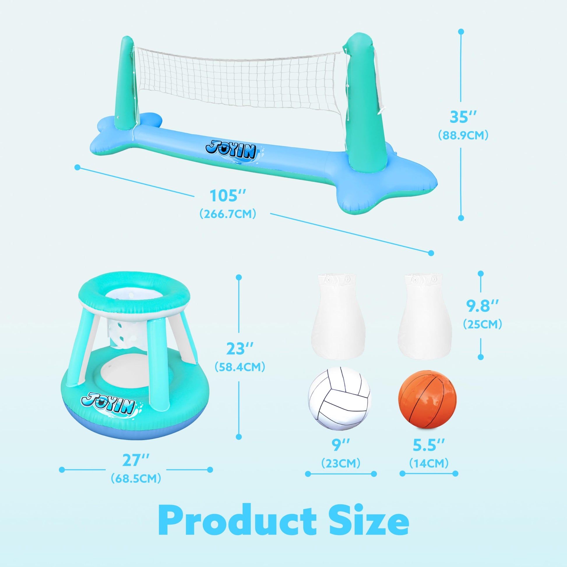 Juegos de Piscina inflables Red de Voleibol y básquetbol, Juguetes de natación Flotante para niños y Adultos, carrozas de Verano, canchas de Voleibol y Baloncesto