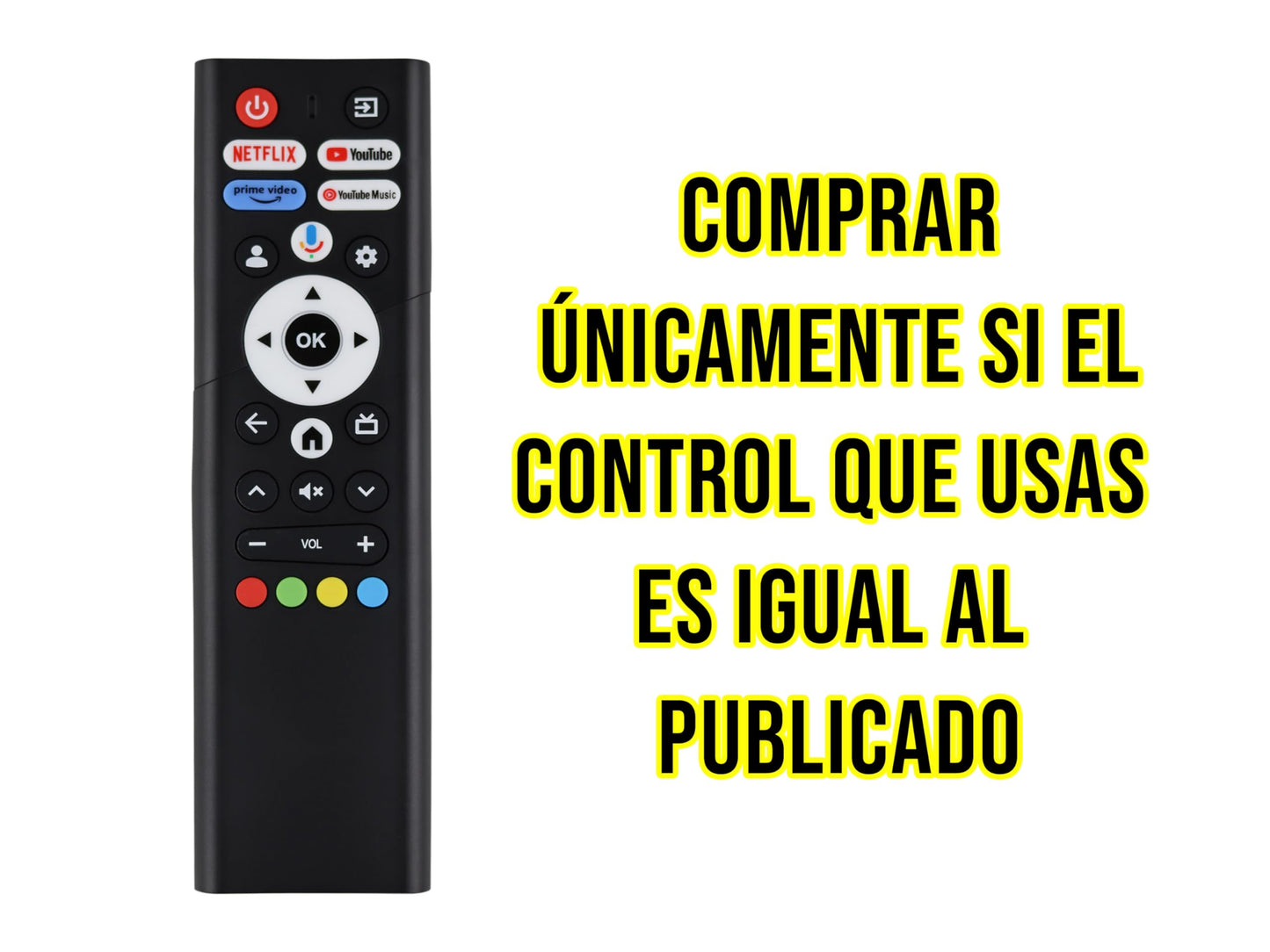 CONTROL EXPERT Control Compatible con Motorola MOT43FLE11 MOT32HLE11 MOT55ULE11 Smart TV 4k Google TV Sin Comando de Voz