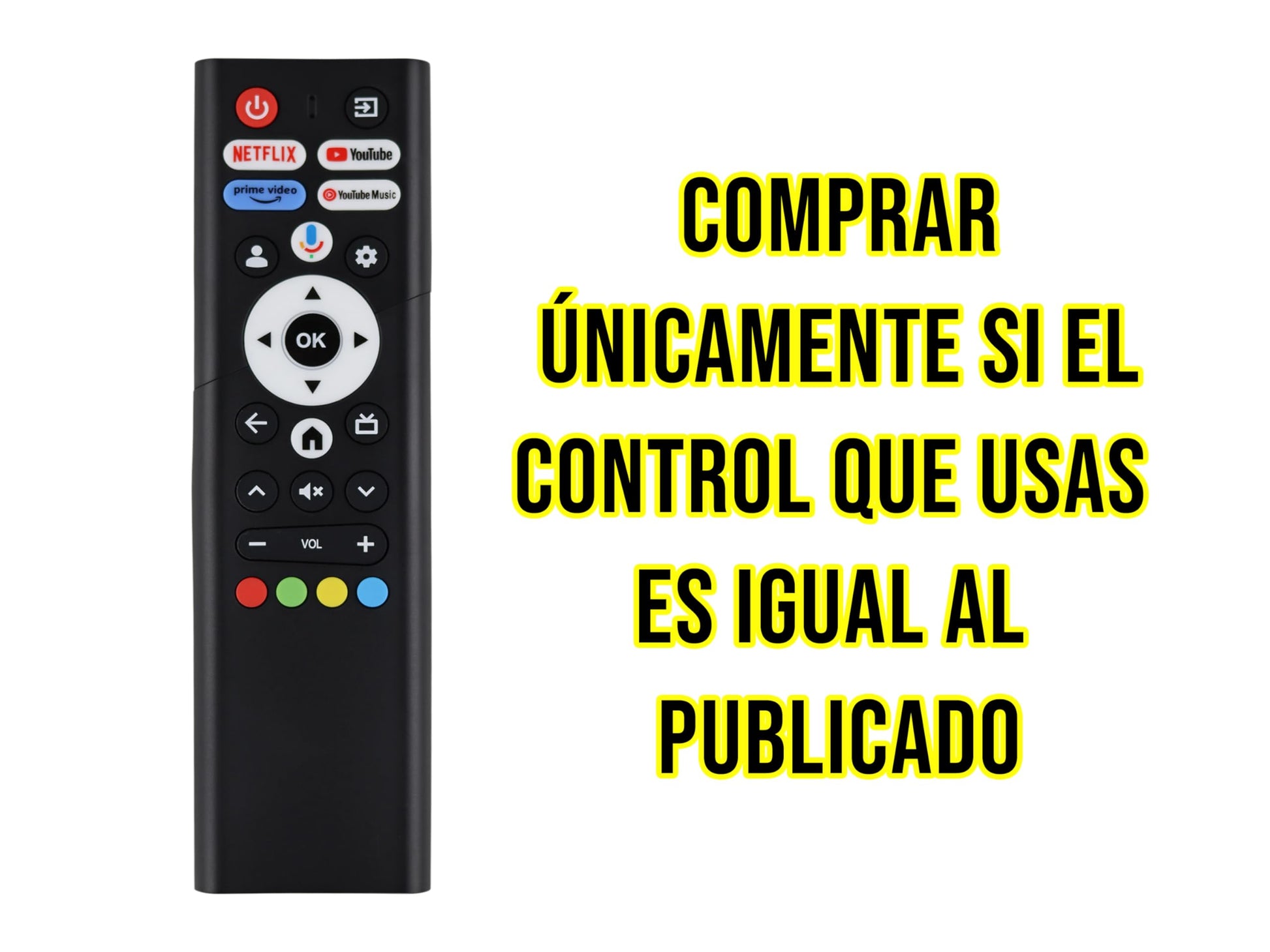 CONTROL EXPERT Control Compatible con Motorola MOT43FLE11 MOT32HLE11 MOT55ULE11 Smart TV 4k Google TV Sin Comando de Voz