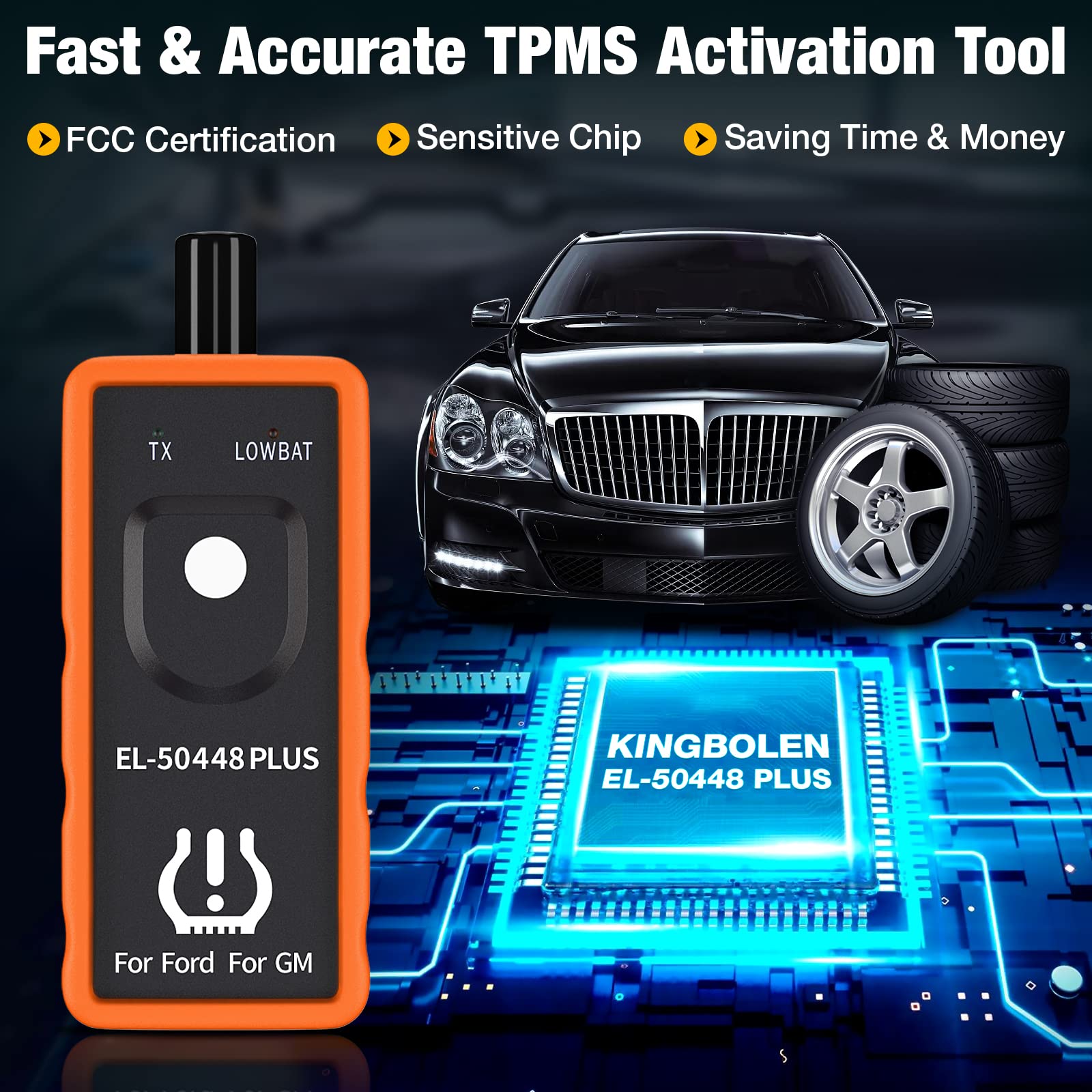 Herramienta de Reinicio TPMS KINGBOLEN EL-50448 Plus para Ford en Automóvil