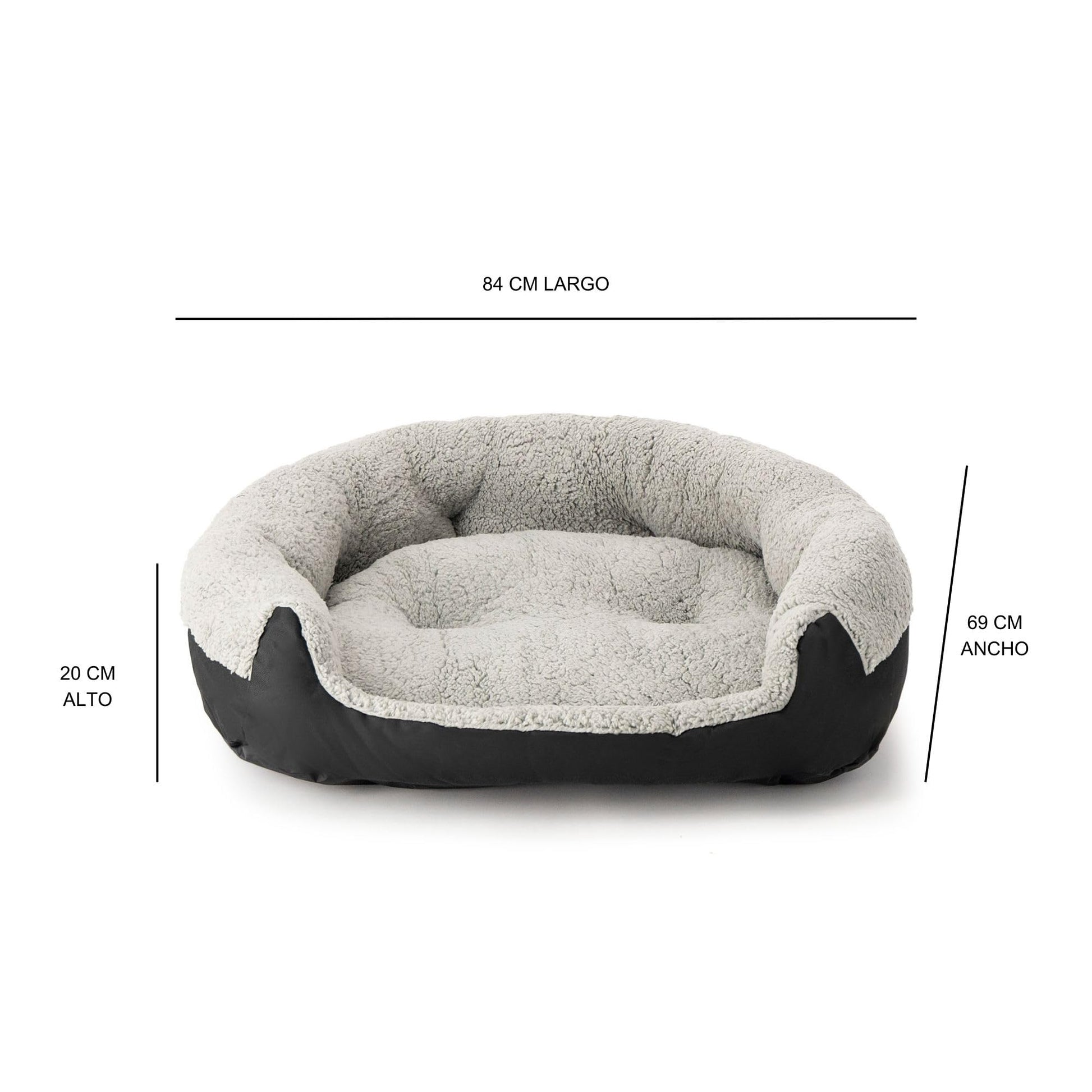 Cama para Perro Hills Negra Forro Acolchonado Large