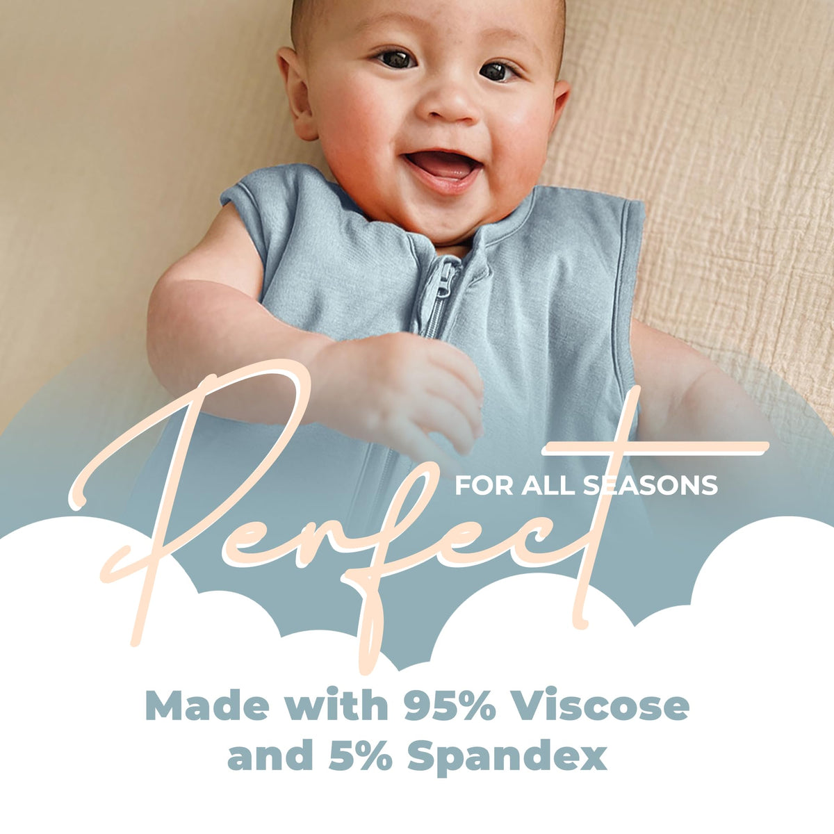 Nyte Nyte Baby - Saco de dormir 1.0-TOG, Azul, Unisex, 6-12 meses, Viscosa, Sólido, Moderno, Cumpleaños, Revelación de género