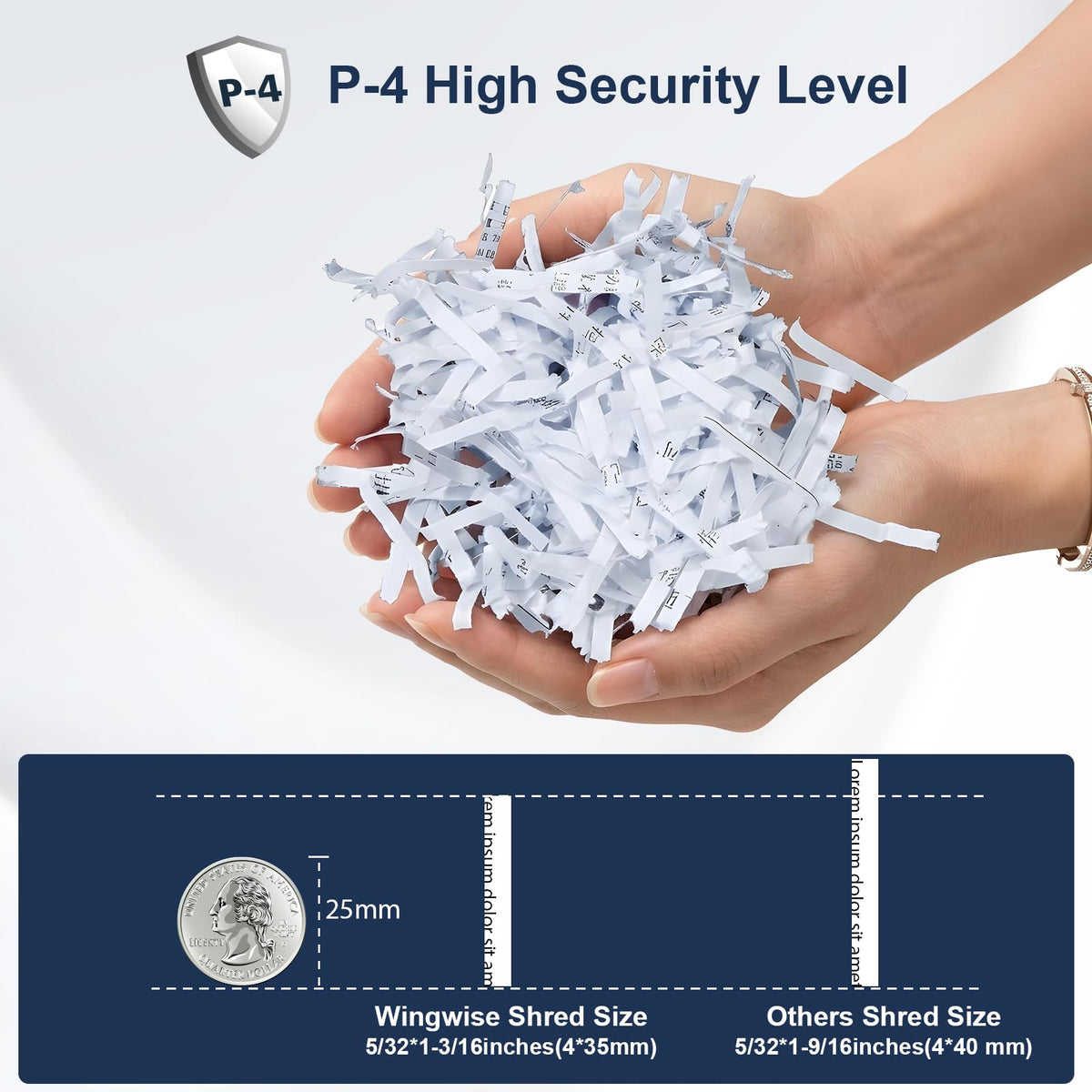Trituradora de Papel Wingwise Resistente 25 Hojas para Oficina en Casa