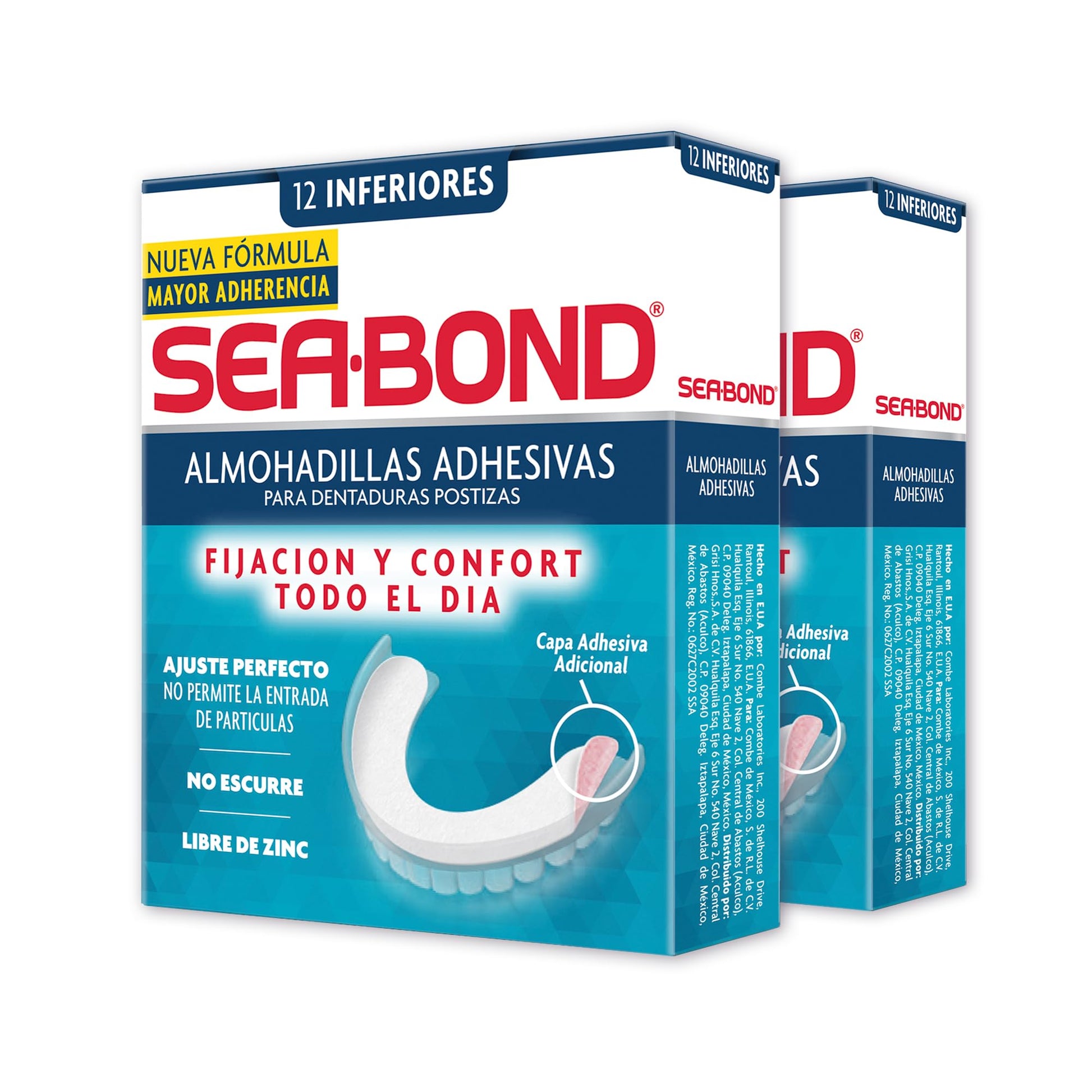 Kit Almohadilla Adhesiva Sea-Bond Dentaduras Postizas Inferior 24 Piezas