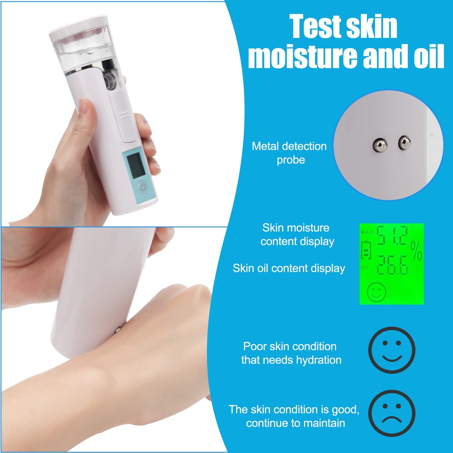 Nano Facial Mister, Mini vaporizador facial, práctico pulverizador de niebla hidratante, extensiones de pestañas atomizadoras, vapor de cuidado de la piel, recargable por USB