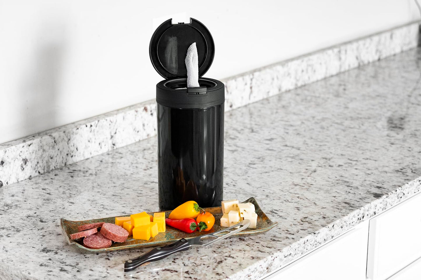 Dispensador de Toallitas Desinfectantes flysclean - Contenedor de Toallitas Decorativo con Botón de Presión para Baño y Encimera, Porta Toallitas Desinfectantes Portátil