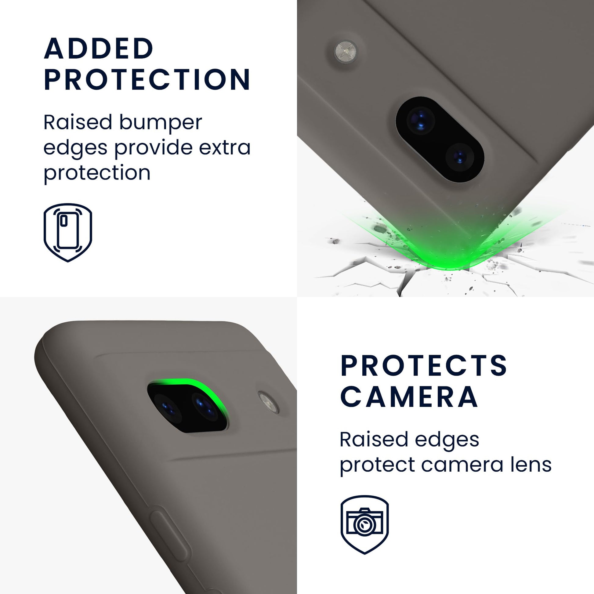 kwmobile Carcasa Compatible con Google Pixel 7a Funda - Case TPU y Silicona antigolpes - Apto Carga inalámbrica - Polvo de Piedra