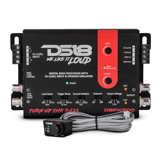 DS18 DBPX200 Procesador Digital de Graves con convertidor de señal de Alta a Baja y emulador de Altavoces, procesador de restauración de Graves Digitales, Entrada/Salida de preamplificador de 2