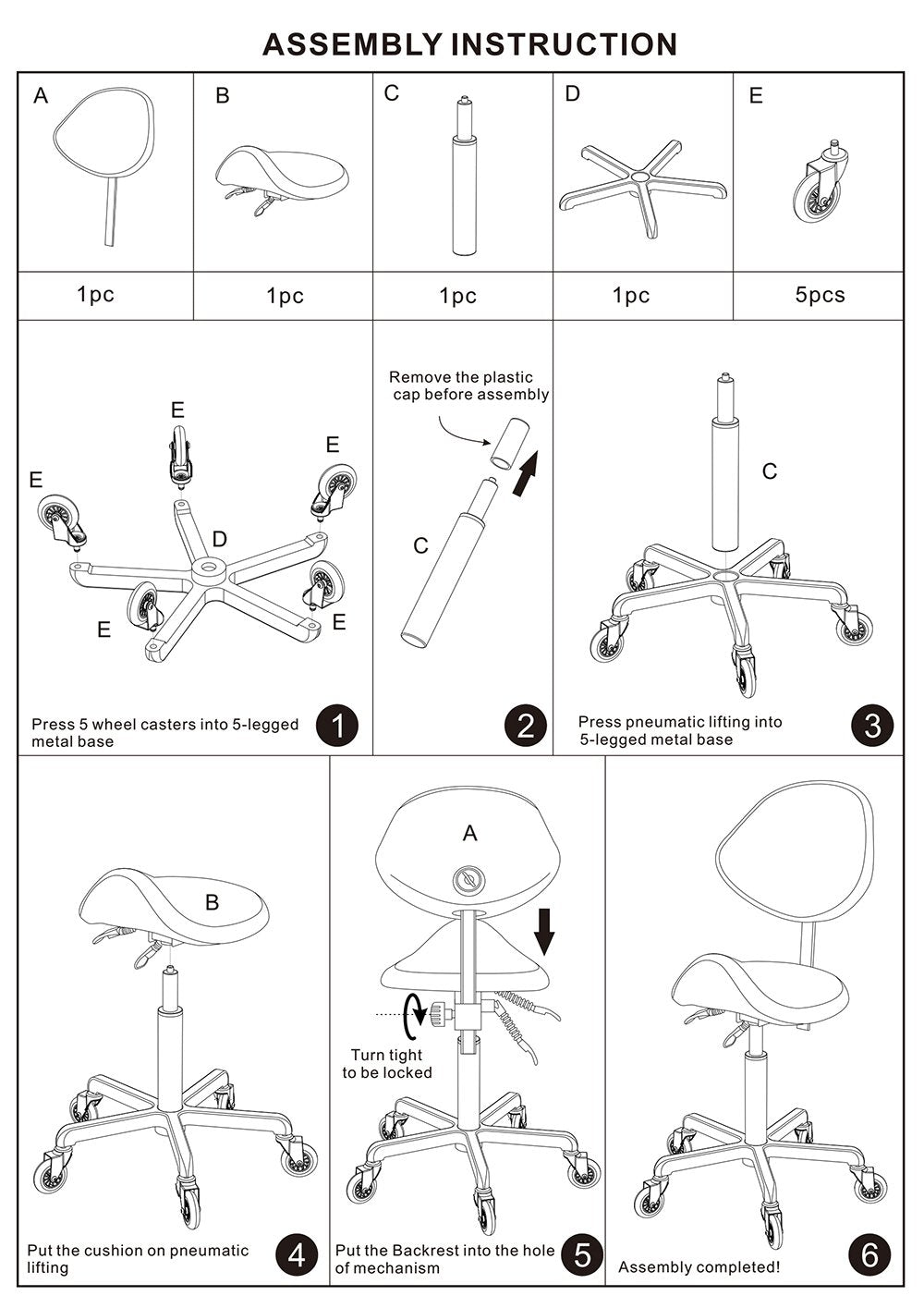 FRNIAMC Sillín hidráulico Ajustable y Resistente (450 Libras) Taburete Silla para salón de Belleza, Masaje, clínica Dental, Uso en casa y Oficina (Gris)
