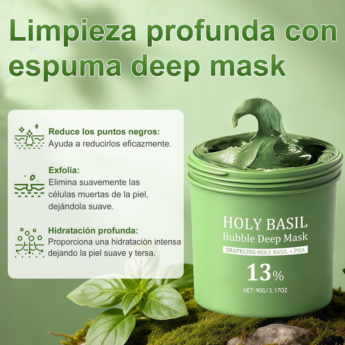 CHUNUO 180 g Bubble Mascarilla Limpiadora Profunda con cuchara