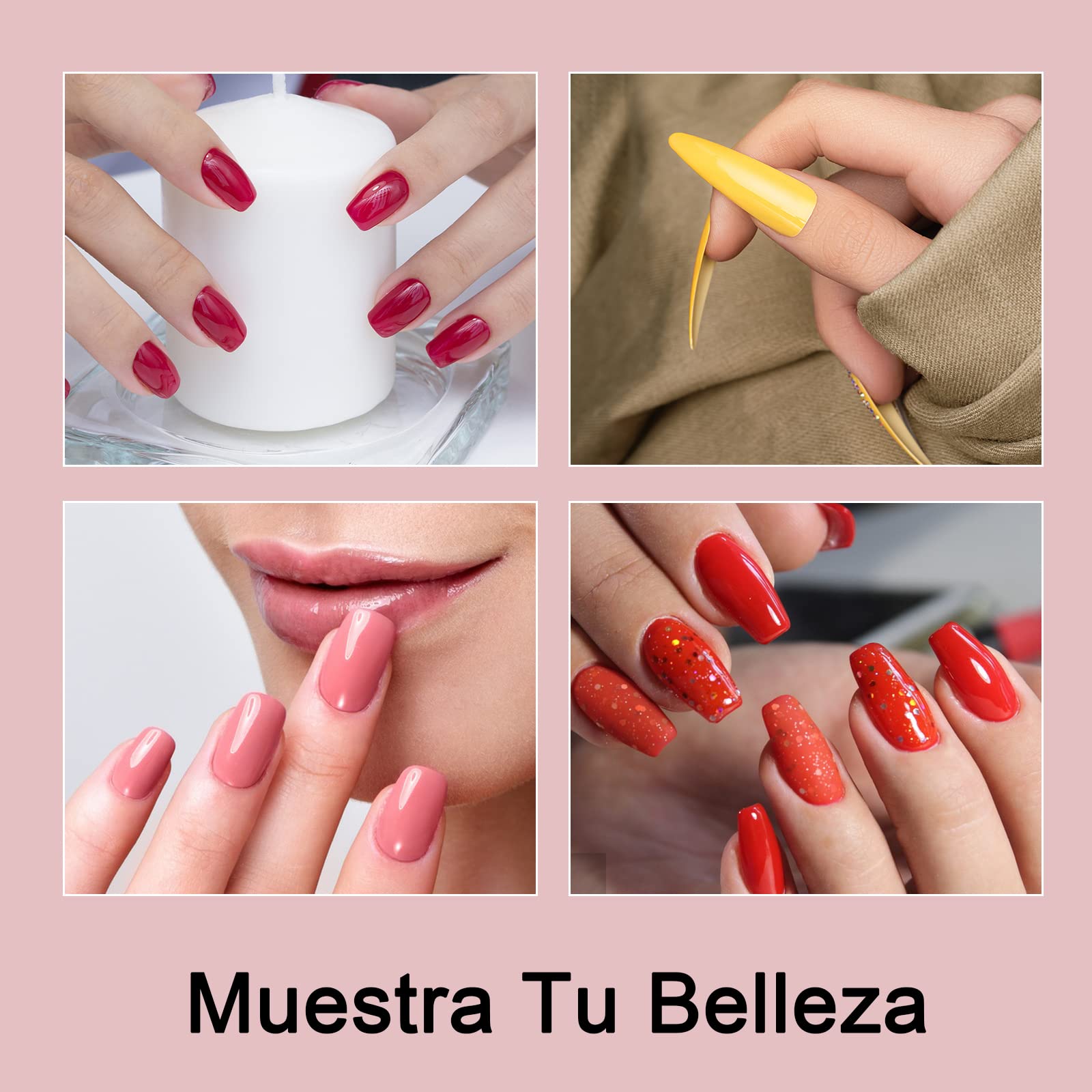 Kit de Uñas en Gel OranSee de 24 Piezas con Lámpara UV/LED de 54W