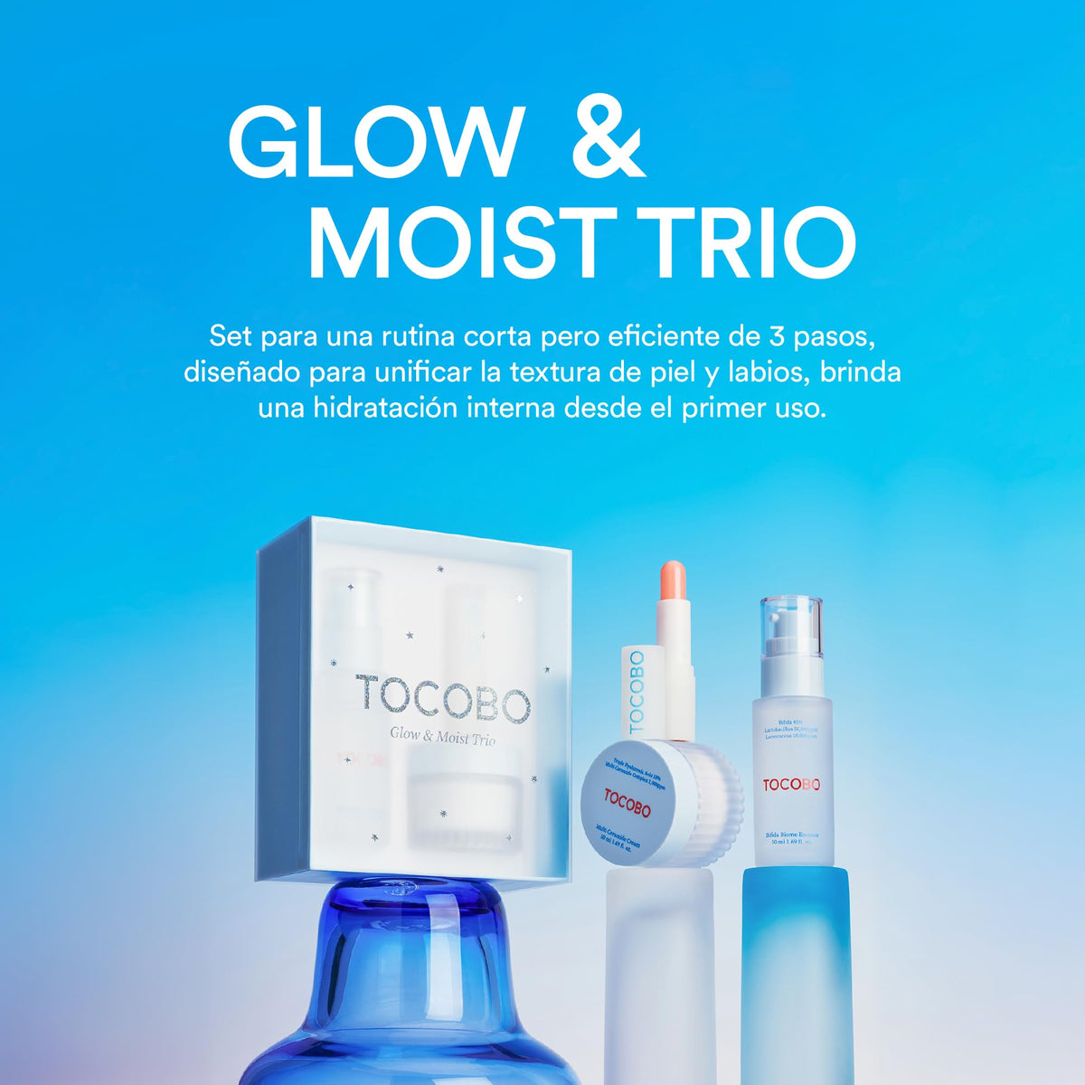 Kit de Cuidado Facial TOCOBO Glow & Moist Trio para Hidratar e Iluminar la Piel Coreana