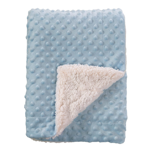 CREVENT - Manta de Sherpa Suave y cálida para bebé, para Cuna y carriola, Regalos para bebés y niños para Todas Las Estaciones (30 x 40 Pulgadas, Punto Azul)
