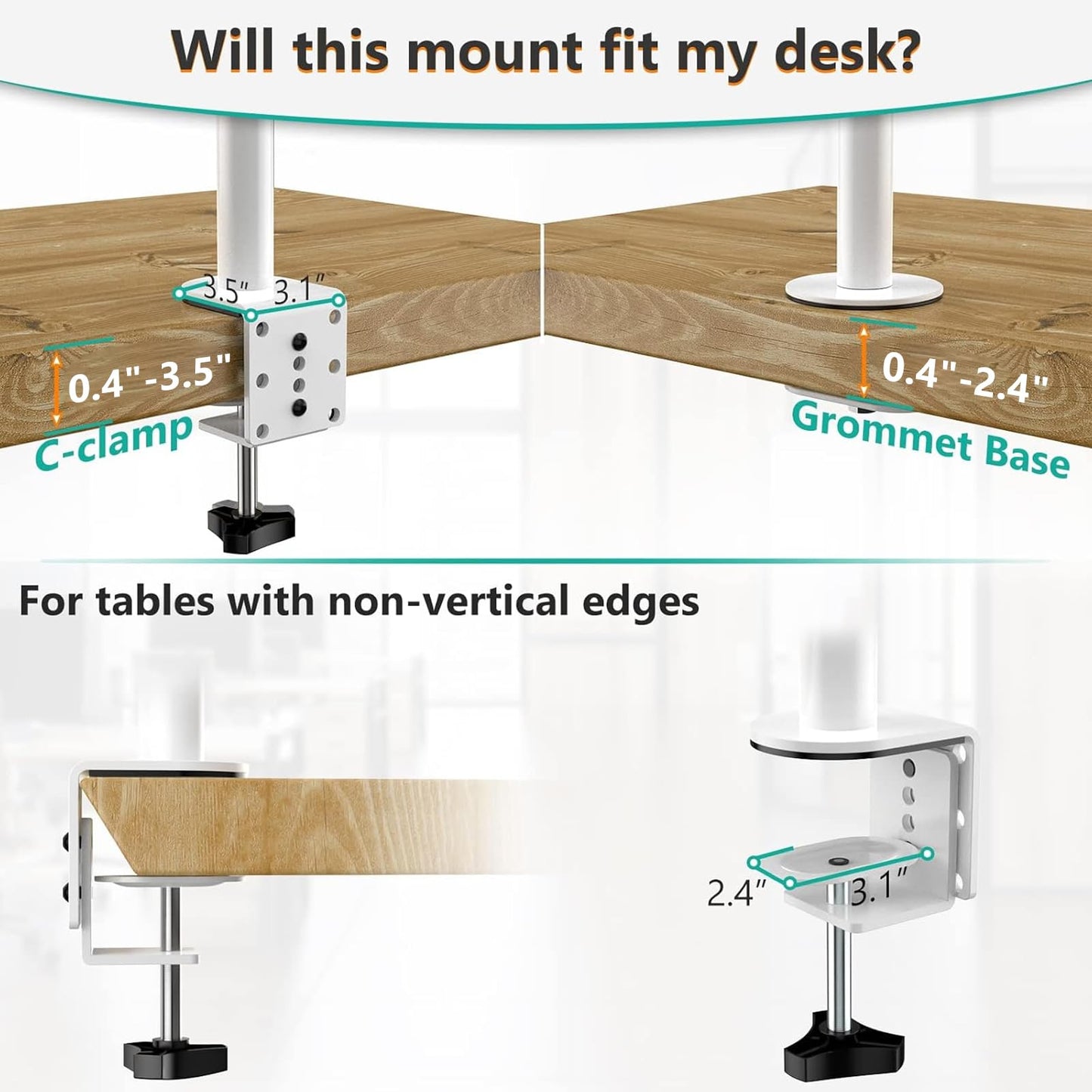 Brazo para Laptop WALI Blanco con Soporte Ajustable y Refrigeración para Escritorio de hasta 17 Pulgadas 10 kg