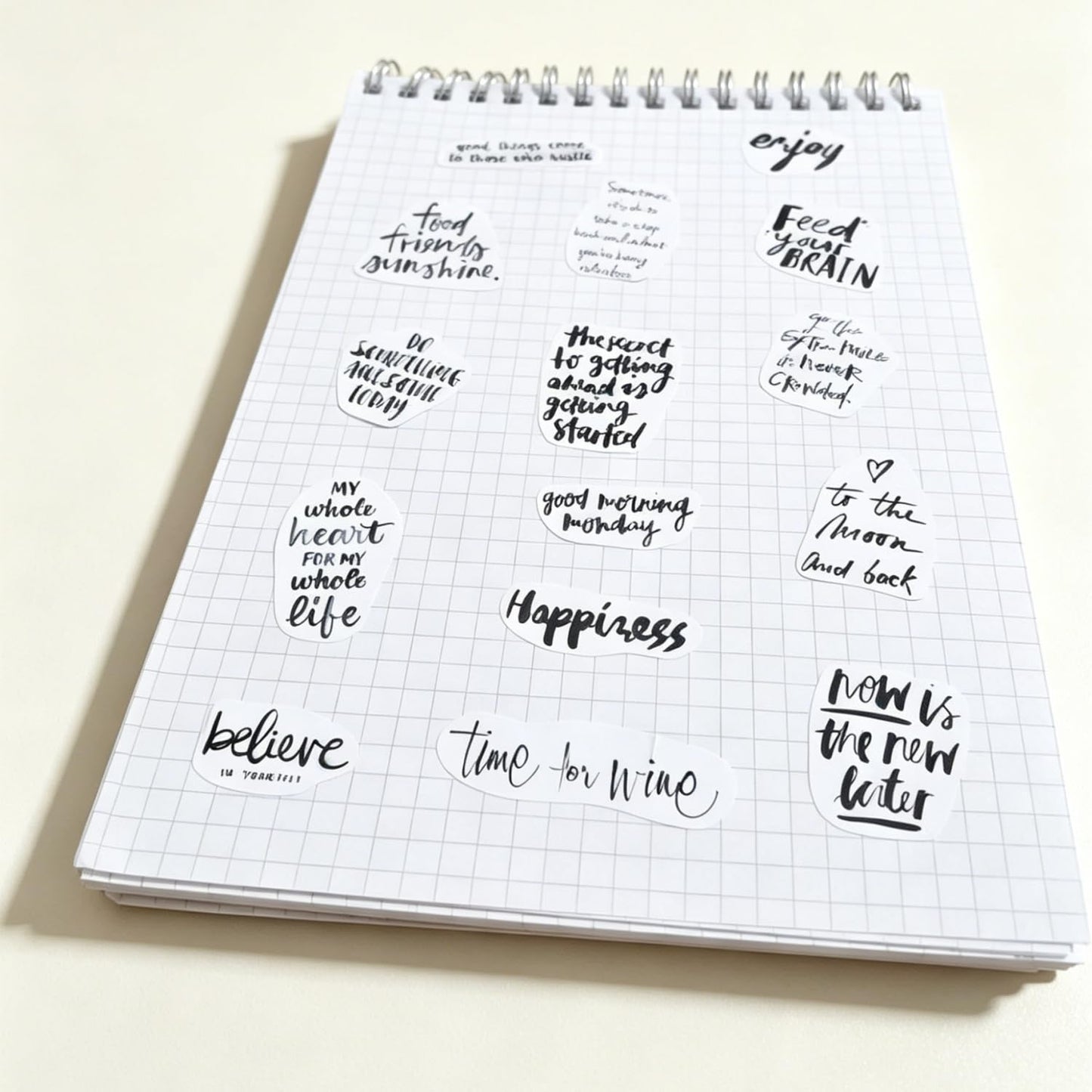 Seasonstorm PK281 - Palabras de felicitación precortadas impermeables para decoración de autocollant de papelería, álbumes de recortes, planificador, pegatinas de papel de juguete para viajes