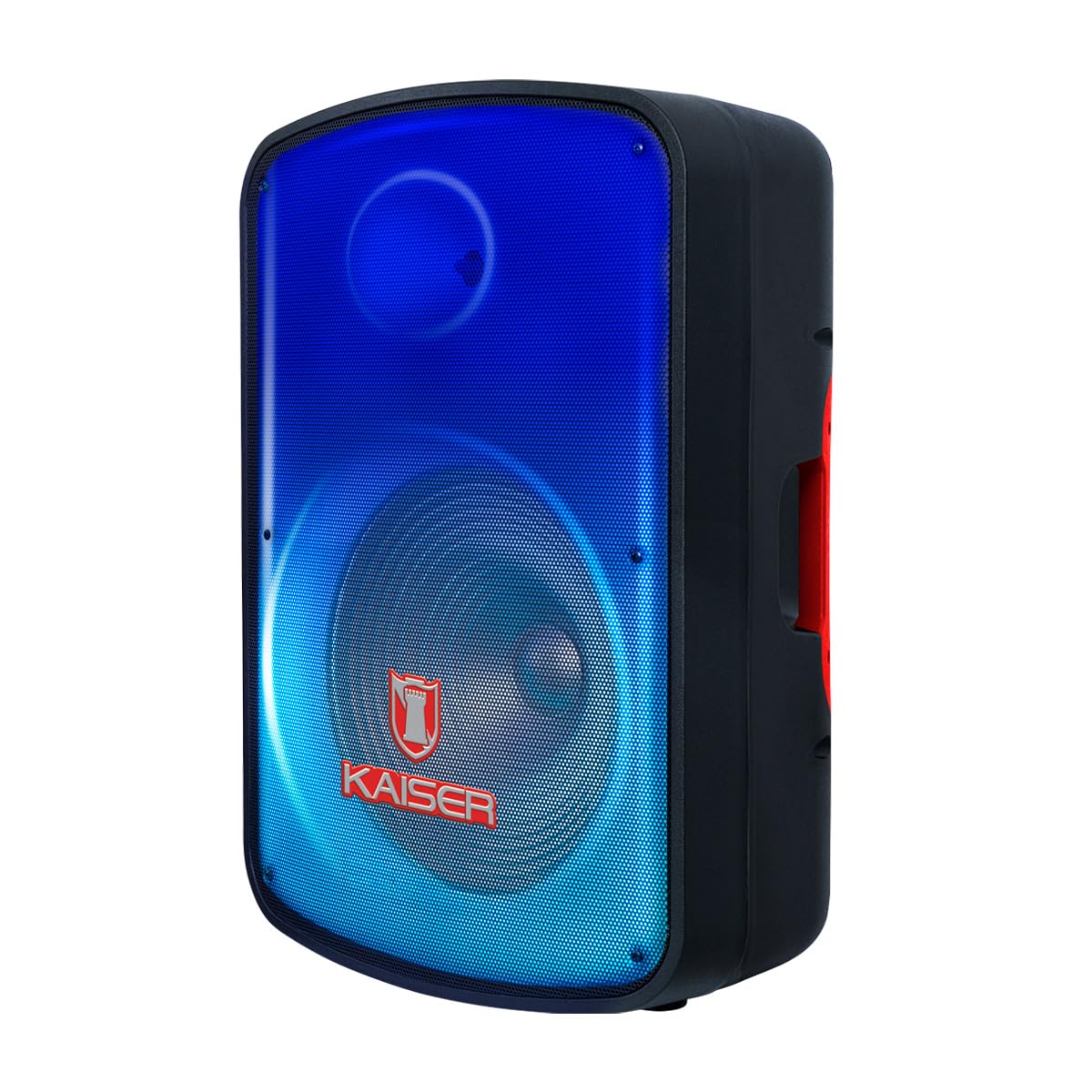 KSR Bafle Profesional con Micrófono Alambrico y Control Remoto Kaiser BB 15” Luz Flama Link Recargable Bluetooth USB Micro SD FM Rec 50W Rms Color Negro Bafle de15 Pulgadas MSA-7515SC