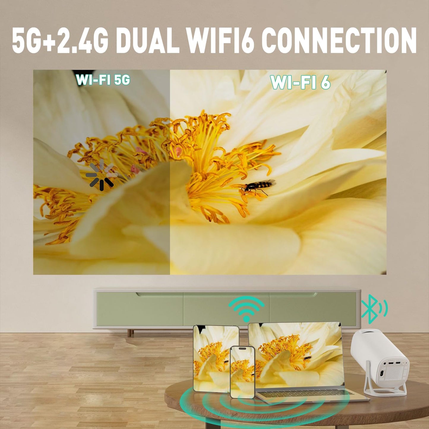 Mini Proyector Compatible 1080P 4K Juego Retro con Controladores Inalámbricos