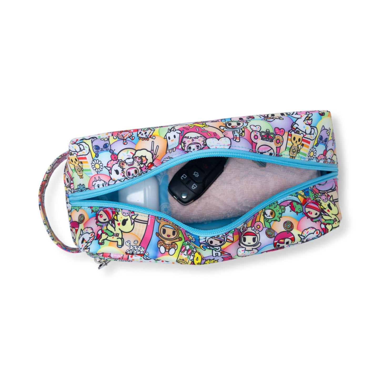 JuJuBe x tokidoki - Neceser de aseo para celebrar el 20 aniversario, bonita bolsa con cierre para mujeres y niñas, organización ideal para viajes, equipaje, escuela, trabajo, lavable a máquina