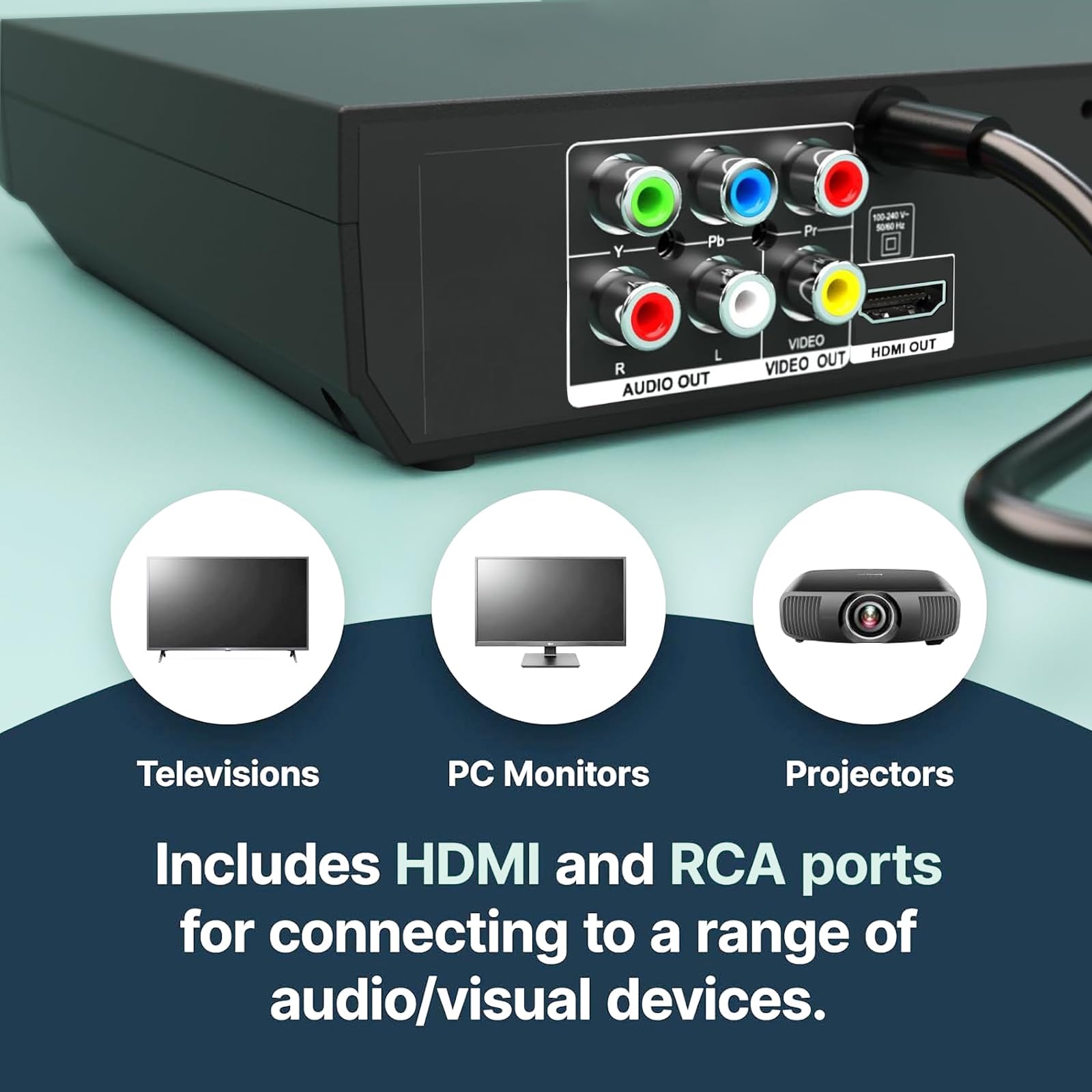 Reproductor de DVD Compacto HDMI HD 1080p con Entrada USB y Mando a Distancia