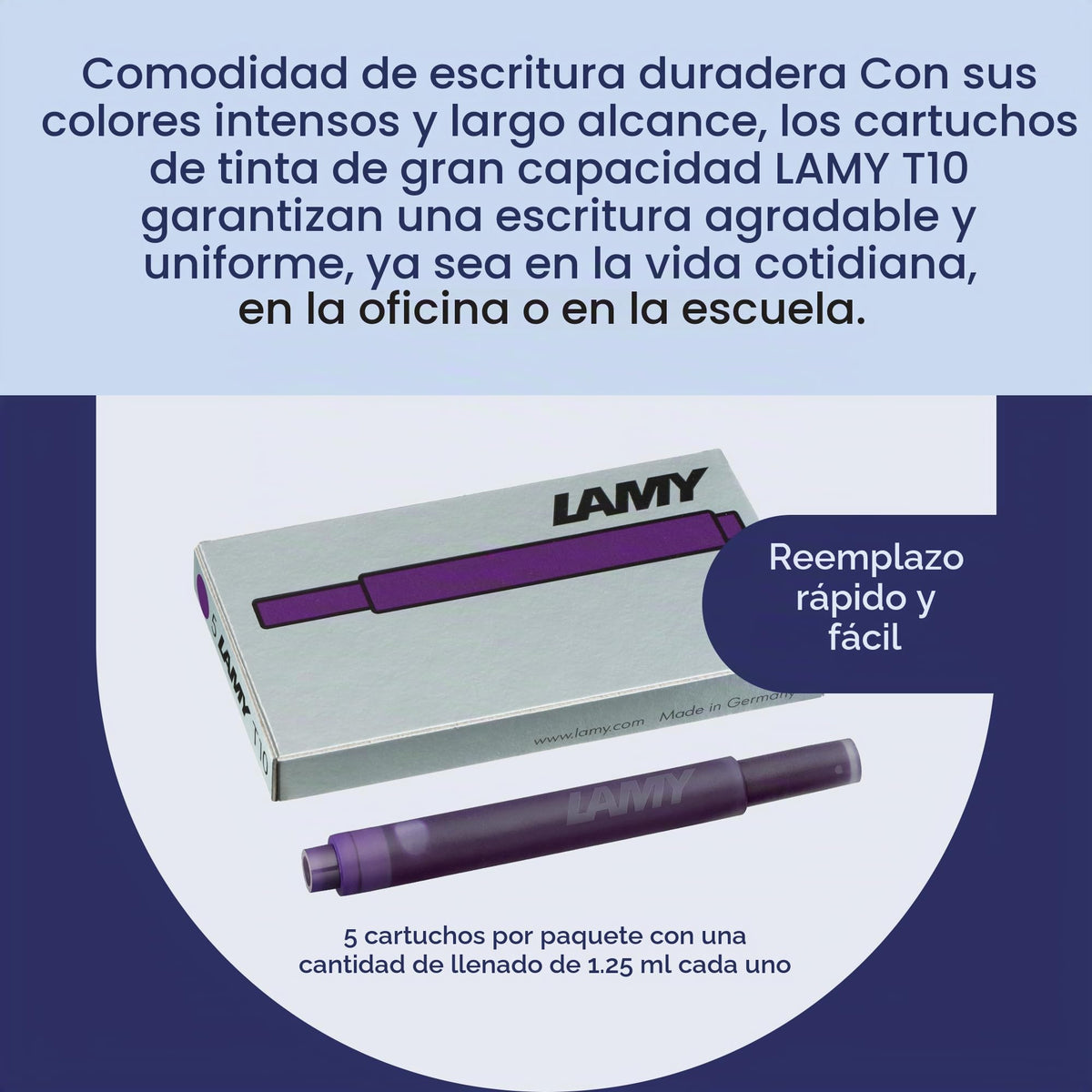 Cartuchos para Pluma Fuente Lamy 2 Cajas 5 Piezas