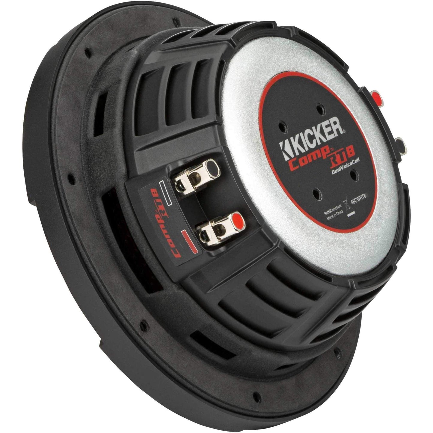 KICKER 48CWRT82 CompRT Subwoofer de 8 pulgadas, DVC, 2 ohmios