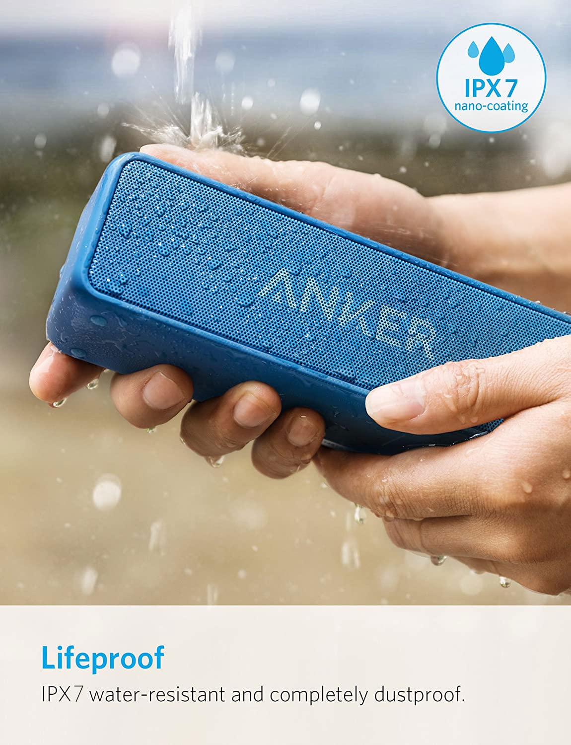 Soundcore Anker 2 Bocina Bluetooth Potente, batería de 24 Horas, protección contra el Agua IPX7, Graves enormes con Dos Controladores de Graves