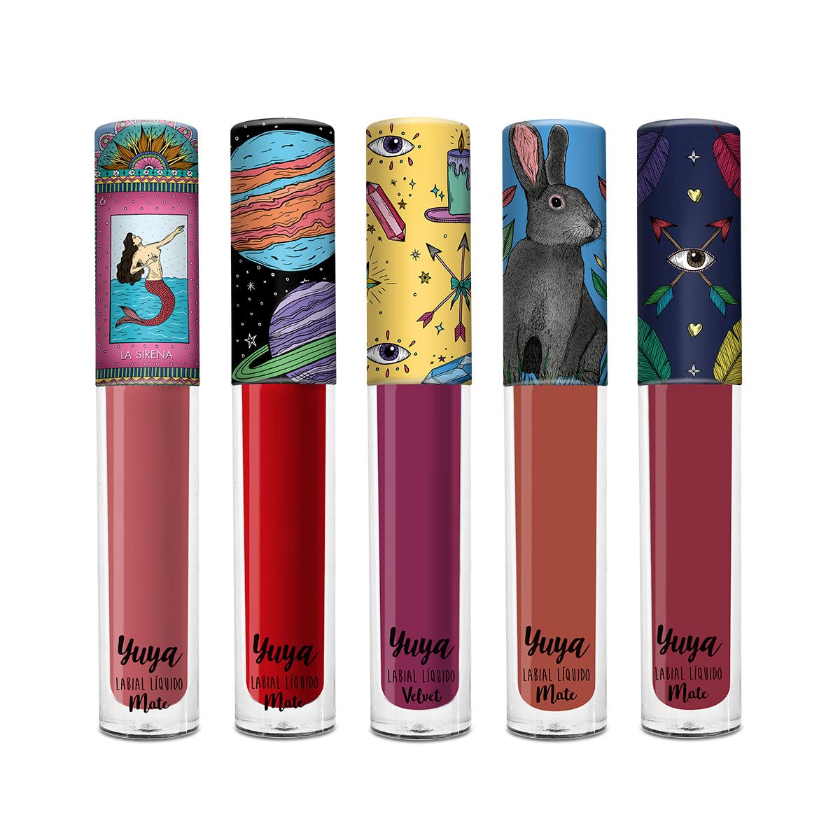 Set especial 5 labiales YUYA | Quédate, Feliz Feliz, Mi Amor y más
