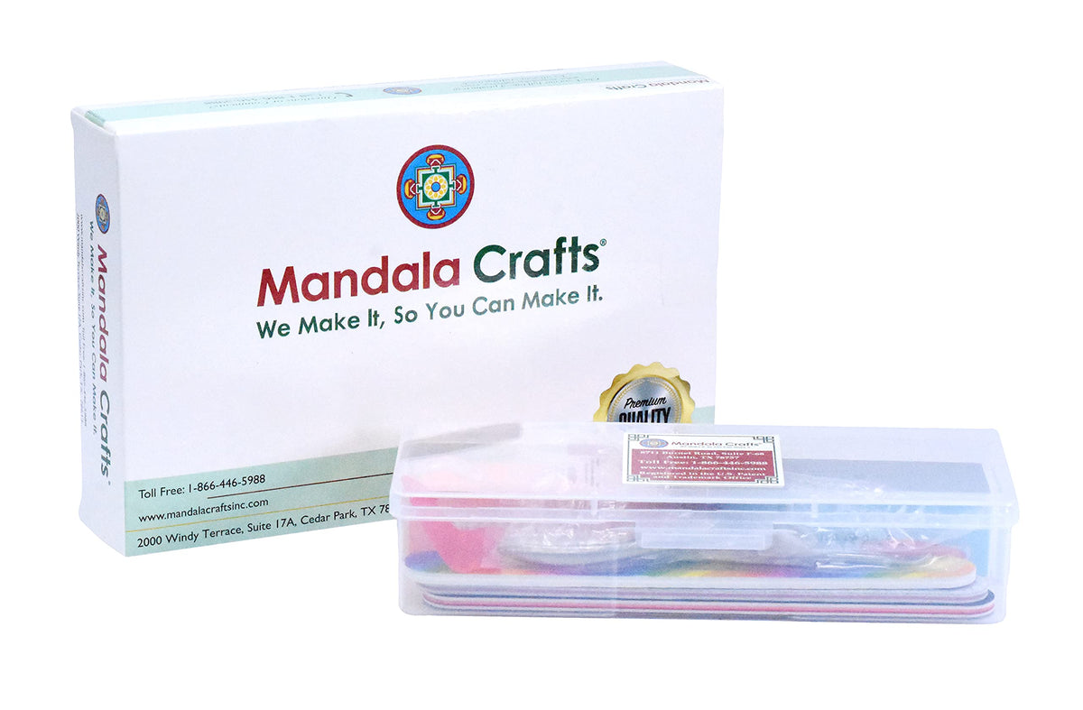 Mandala Crafts Kit de manicura para limas de uñas y tampón de uñas, kit de limas de uñas con cepillo de uñas para pulidor de uñas, lima de cutículas, bloque de lima de uñas, kit de herramientas de manicura 9 piezas