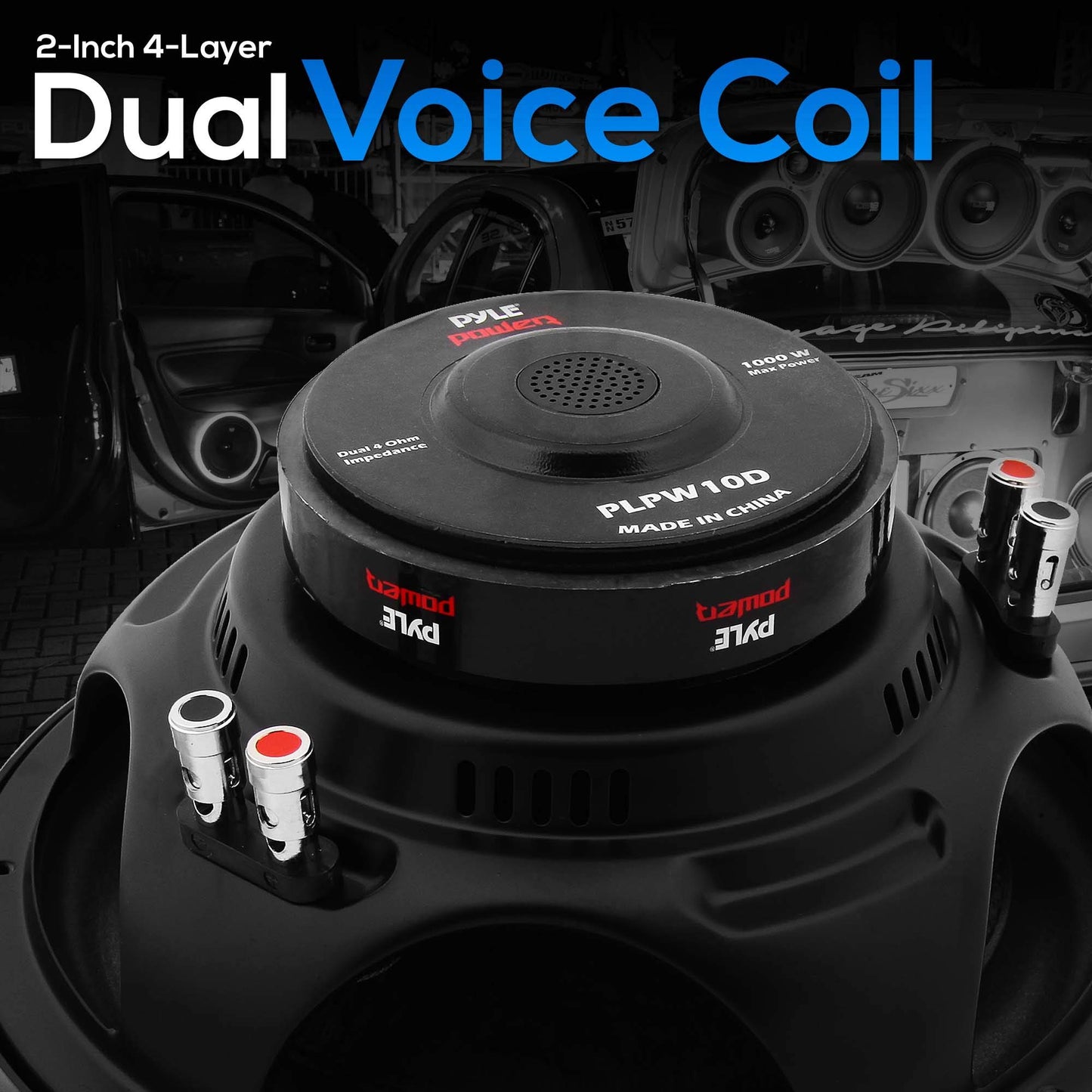 Subwoofer Dual Pyle 1000 Watts 4 Ohmios 25.4 cm