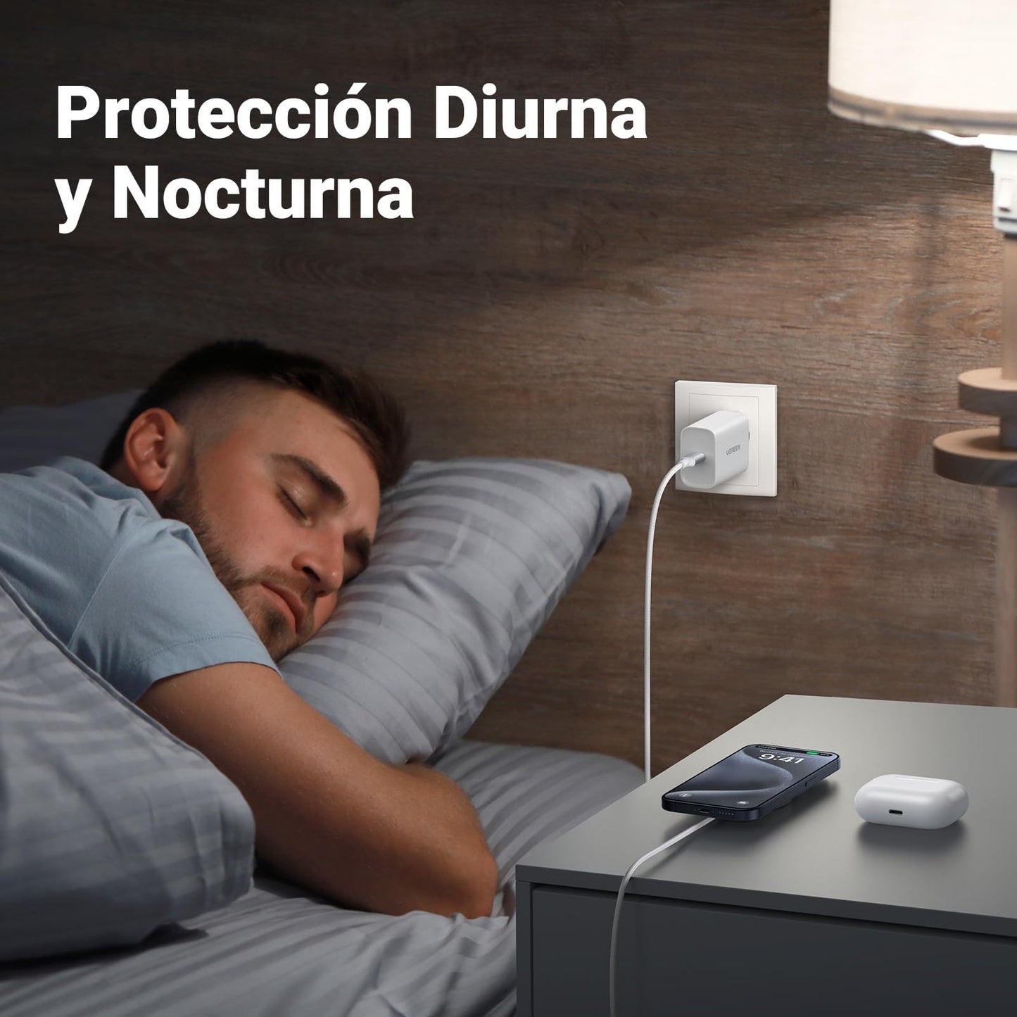 Cargador Inalámbrico UGREEN Blanco 15W MFM-Certificado Carga Rápida para iPhone y AirPods