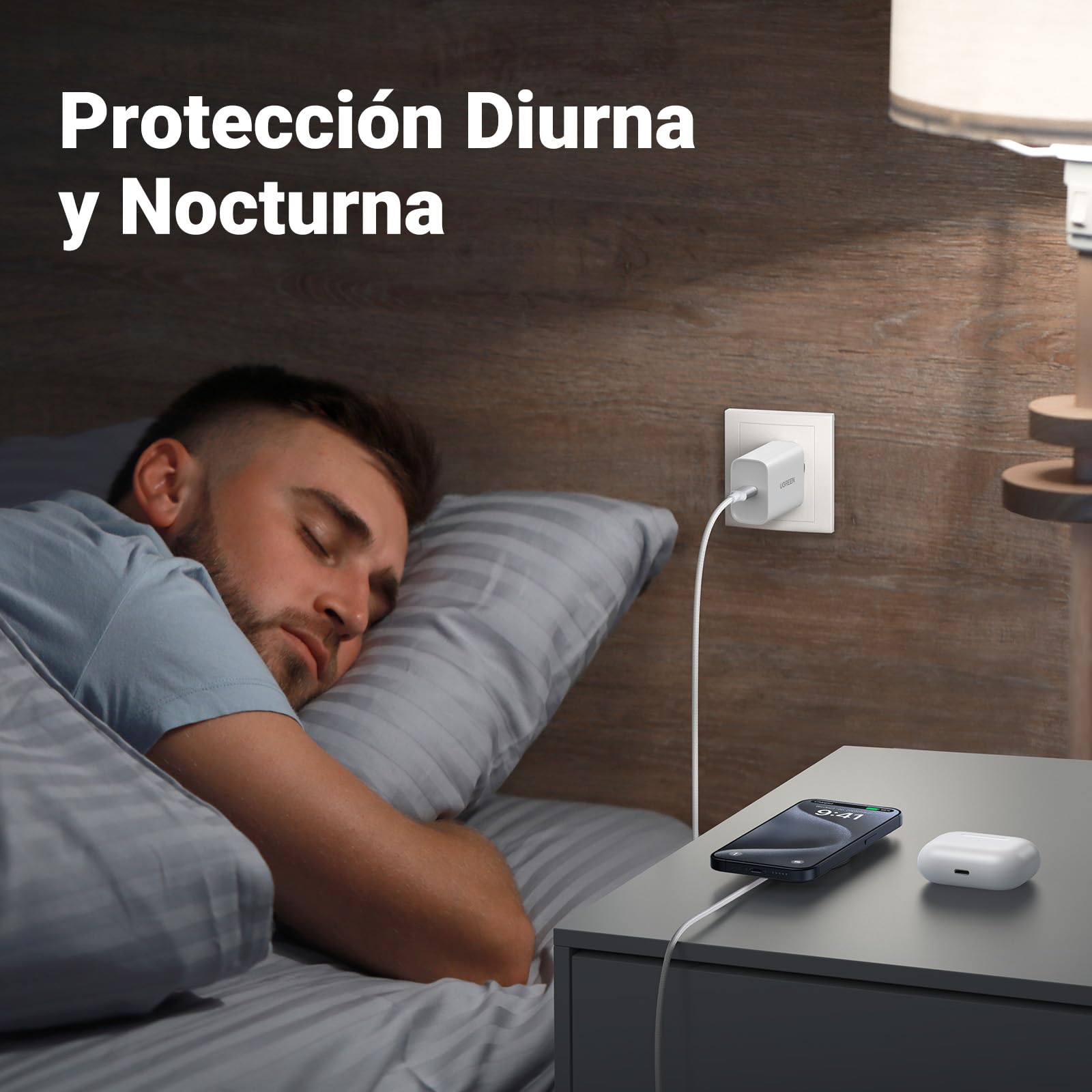 Cargador Inalámbrico UGREEN Blanco 15W MFM-Certificado Carga Rápida para iPhone y AirPods
