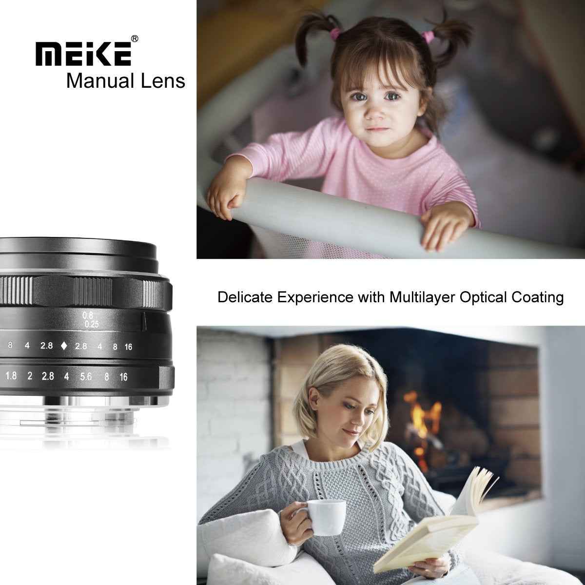 Meike 25mm f/1.8 Large Aperture Wide Angle Lens Manual Focus Lens for Sony Mirrorless Emount Cameras