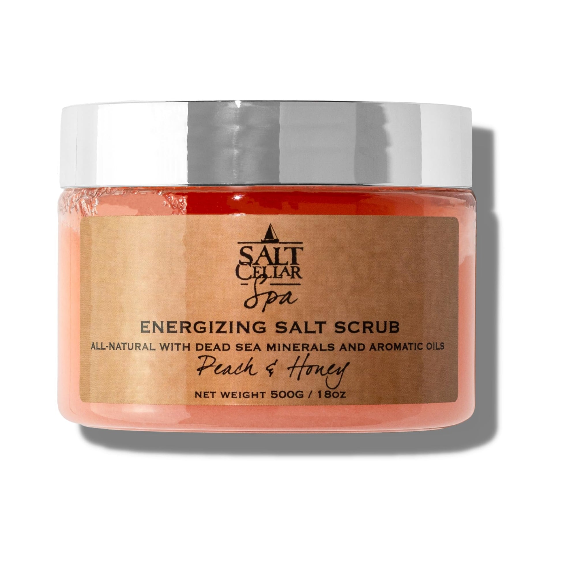 Exfoliante de Sal de Mar Muerto Salt Cellar Melocotón y Miel Energizante Orange