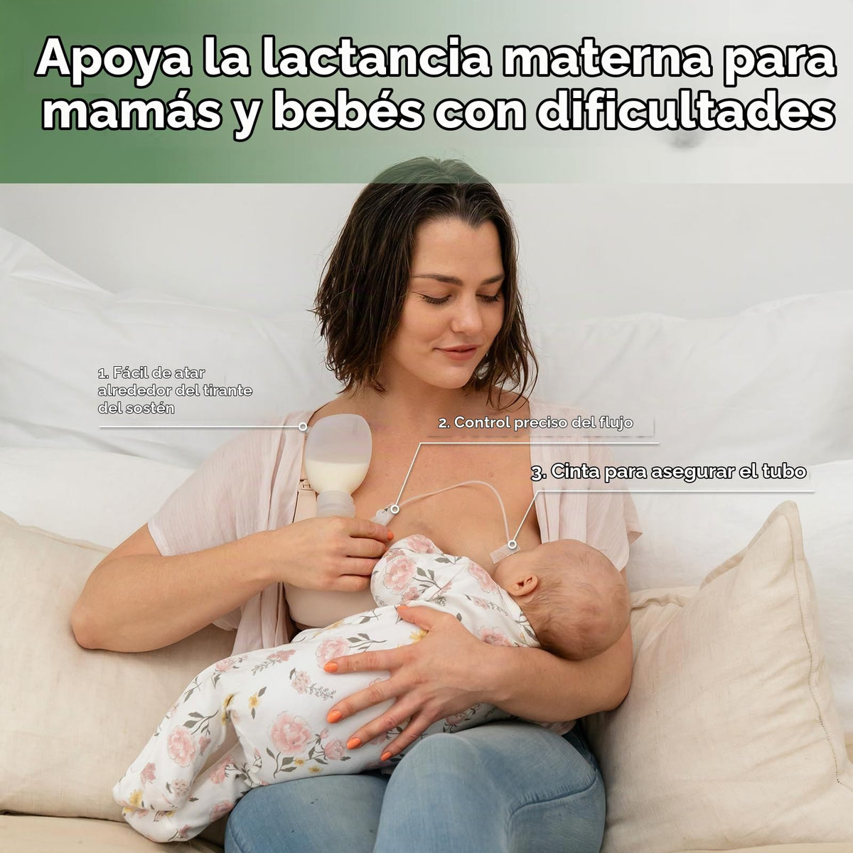 haakaa Set de Tubo y Bolsa para Alimentación Suplementaria, Sistema de Lactancia Suplementaria para Bebés, Sistema de Lactancia SNS, Silicona de Grado Alimenticio, Nuevo Diseño Mejorado con Control de